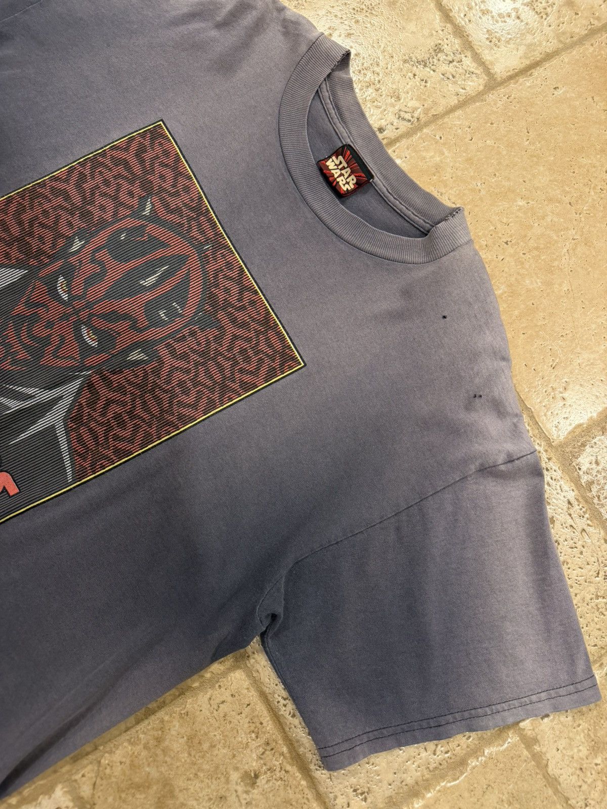 Vintage Vintage 1999 Darth Maul Portrait Star Wars Sun Faded T-Shirt Size US XL / EU 56 / 4 - 6 Thumbnail