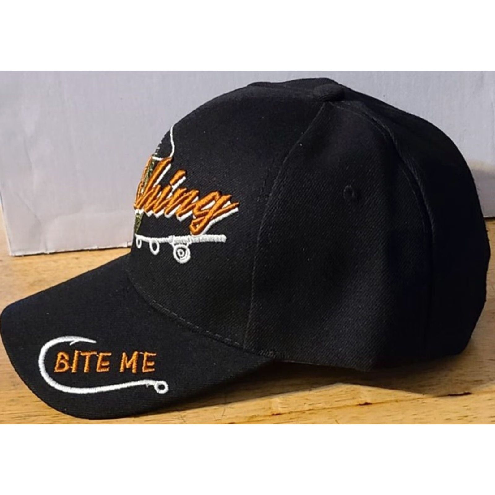 Poler FISHING POLE FISH HOOK BITE ME FISHERMAN OUTDOOR BASEBALL CAP BLACK Size ONE SIZE - 2 Thumbnail