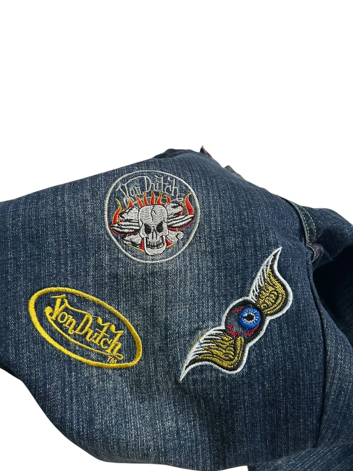 If Six Was Nine × Japanese Brand × Von Dutch Von Dutch Vintage Rare Big Logo Short Denim ☠️☠️ Size US 31 - 6 Thumbnail