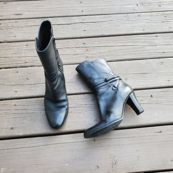 Vintage × Worthington Vintage 90s y2k Bratz Black Leather Chunky Heel Buckle Strap Size US 7.5 / IT 37.5 - 8 Thumbnail