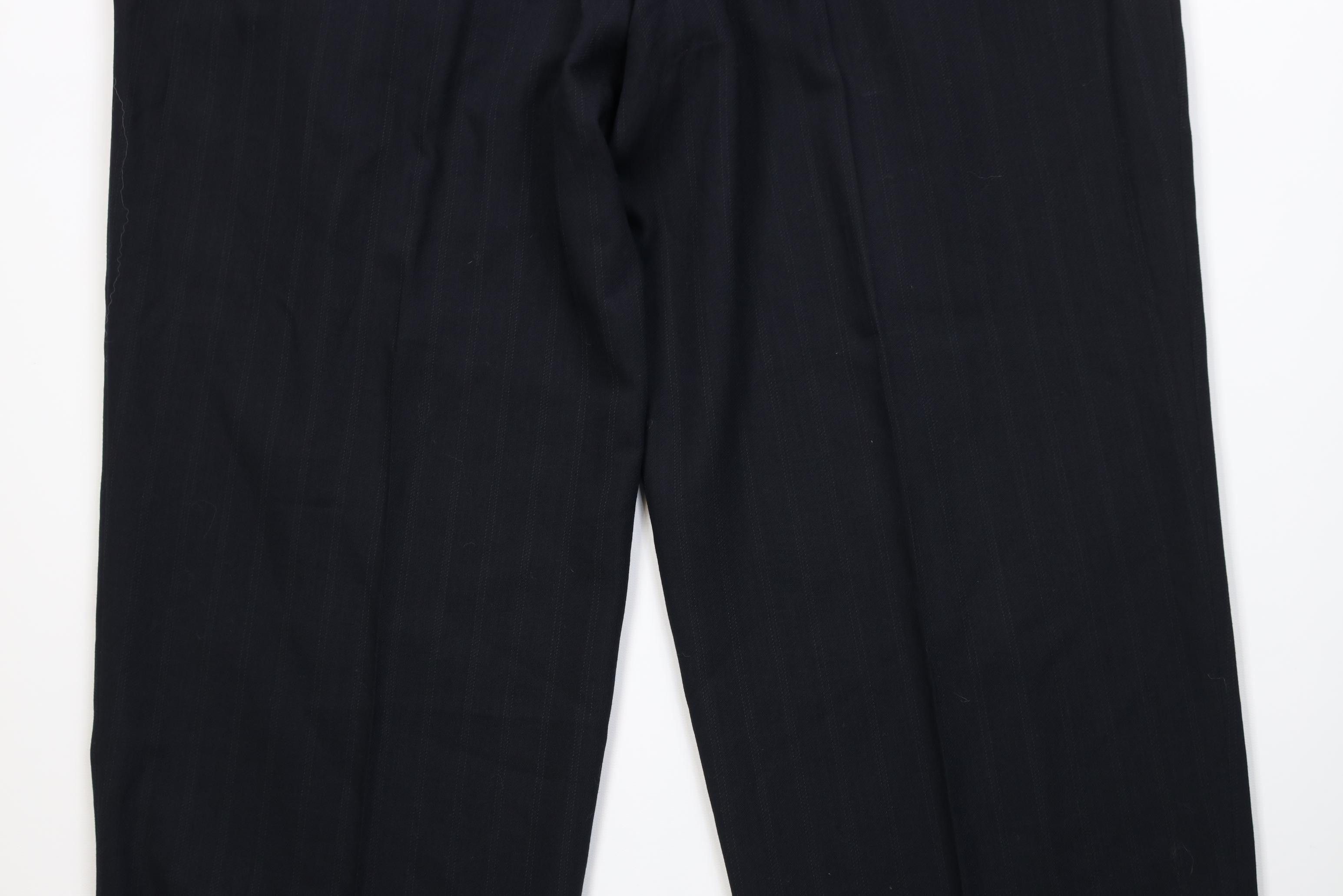 Armani Vintage 90s Mani Armani Striped Wide Leg Chino Pants Blue Size US 39 - 11 Thumbnail