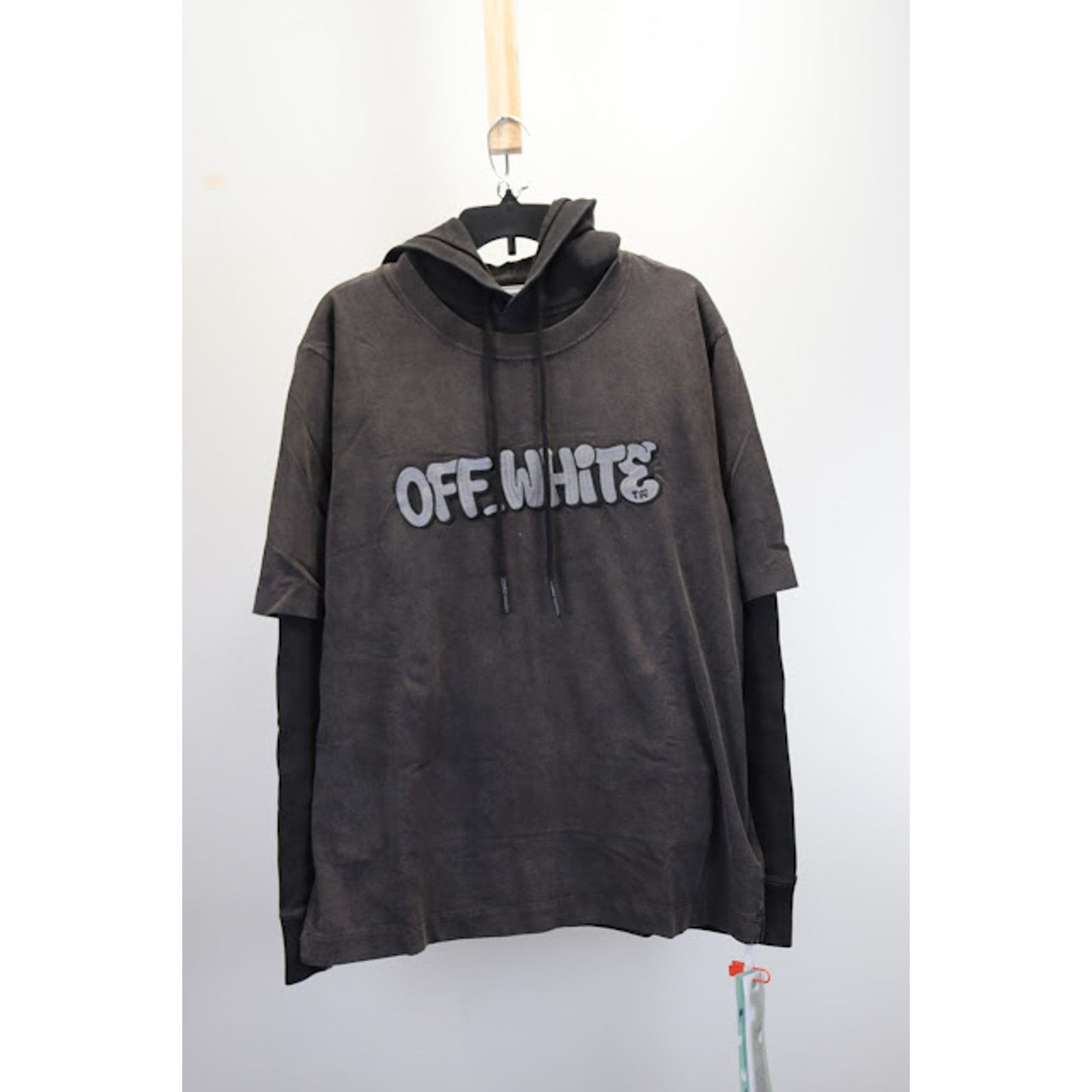 Off-White o1rshd1 GM Vintage Double Long Sleeve Hoodie in Black/Grey Size US S / EU 44-46 / 1 - 1 Thumbnail
