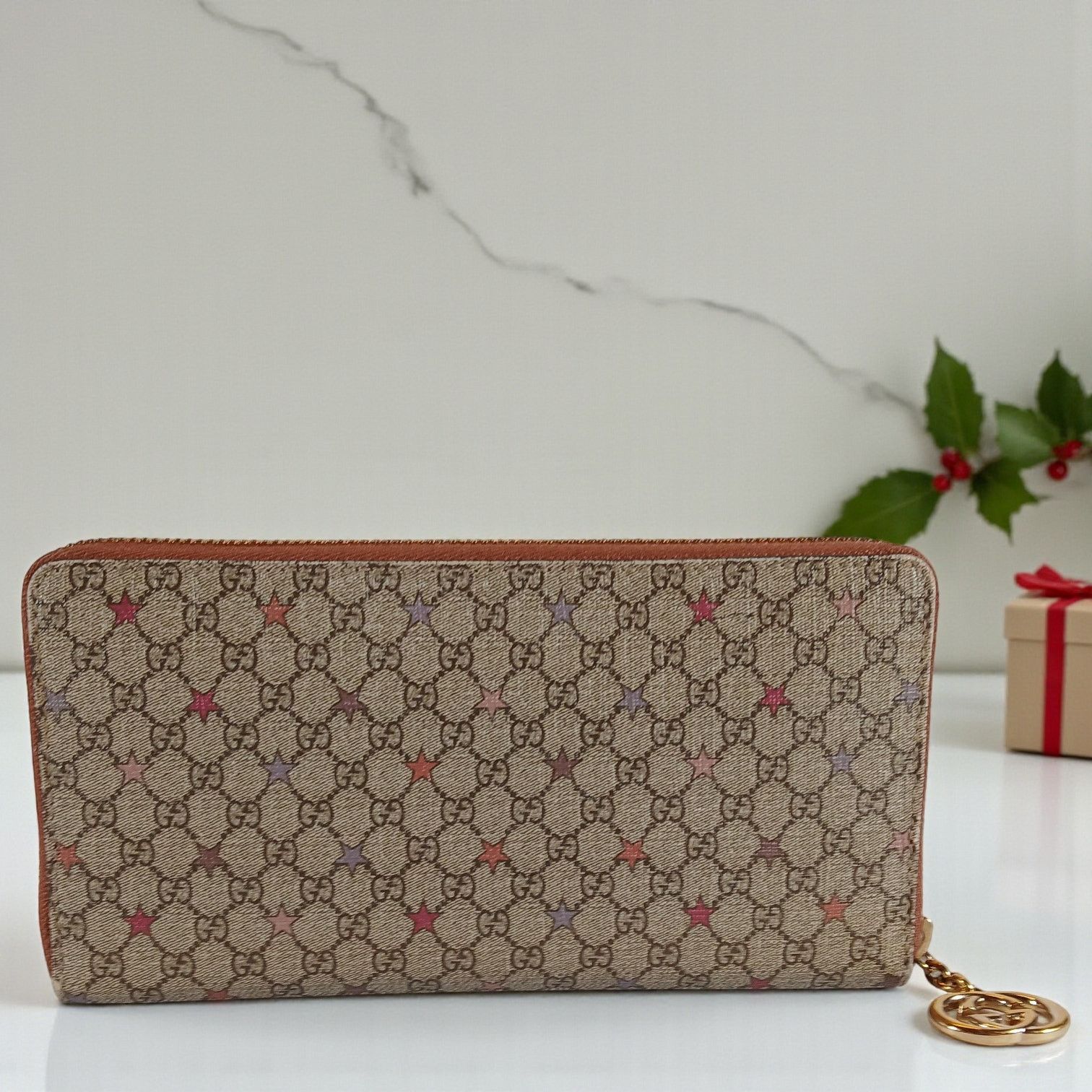 Gucci Gucci Micro GG Star Supreme Coated Canvas Zip Around Wallet Size ONE SIZE - 4 Thumbnail