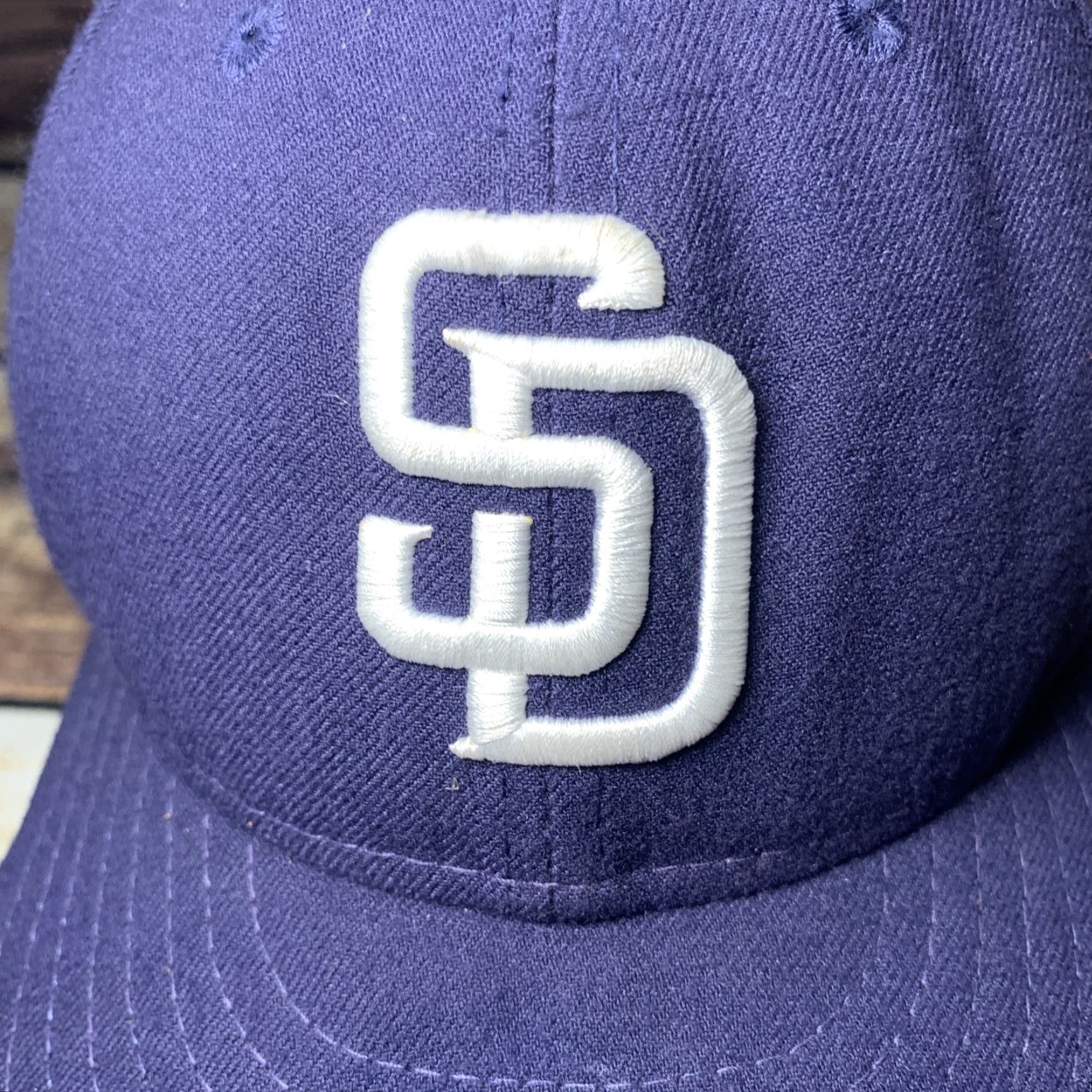 New Era San Diego Padres SD MLB Hat Cap New Era 59Fifty Navy Mens Casual Baseball Cap 6 7/8 Authentic Collection Size ONE SIZE - 2 Thumbnail