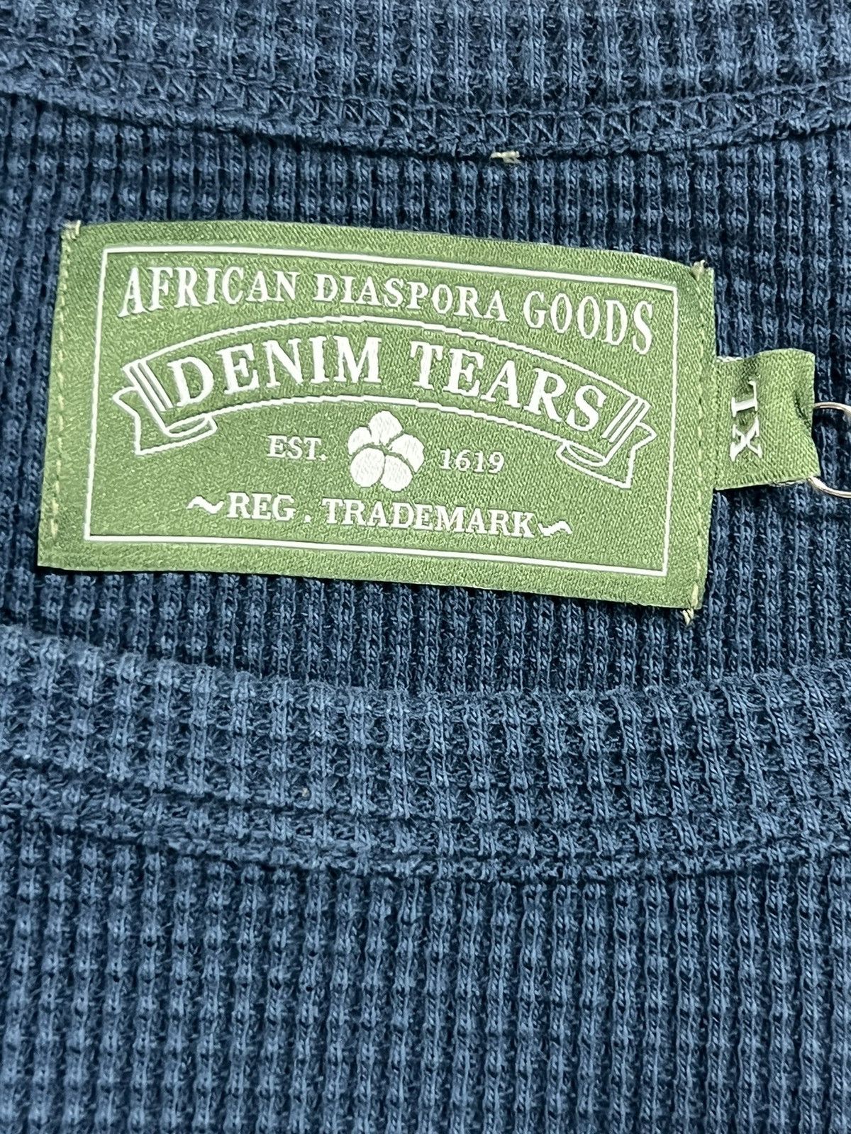DENIM TEARS Denim TearsUniversity Thermal Long Sleeve Navy Size US XL / EU 56 / 4 - 4 Thumbnail