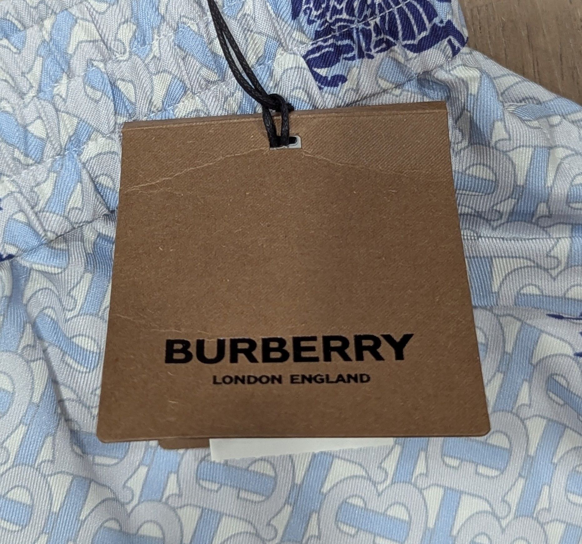 Burberry Burberry Monogram Print Silk Shorts Light Blue/Navy Large Size US 34 / EU 50 - 9 Thumbnail