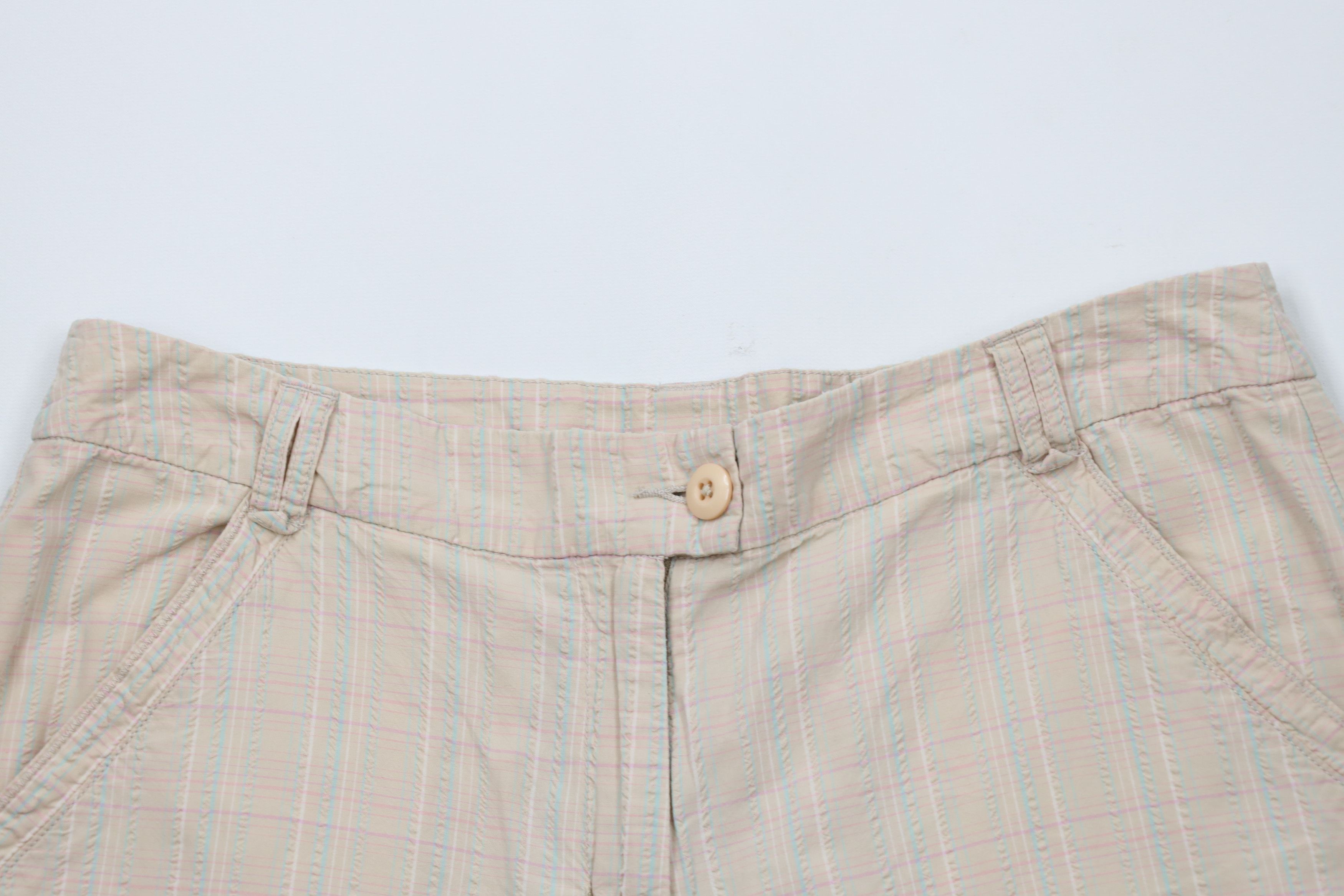 Vintage × Woolrich Woolen Mills Vintage 90s Woolrich Pastel Seersucker Bermuda Chino Shorts Size 34" / US 12 / IT 48 - 2 Thumbnail