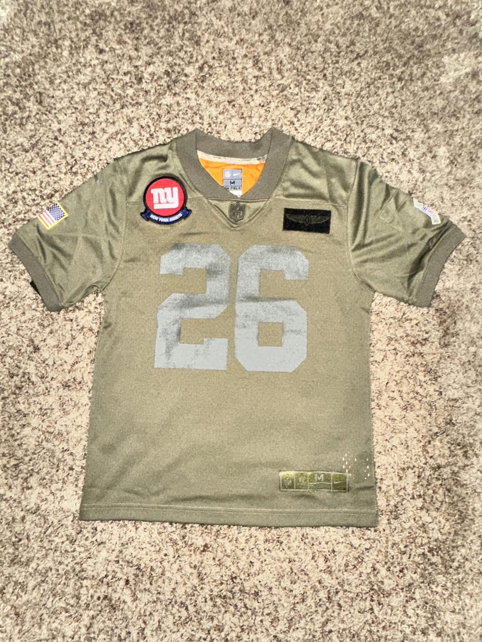 image of Nike Youth Saquon Barkley Ny Giants 21 Salute To Service Jersey in Green, Men's (Size Medium)