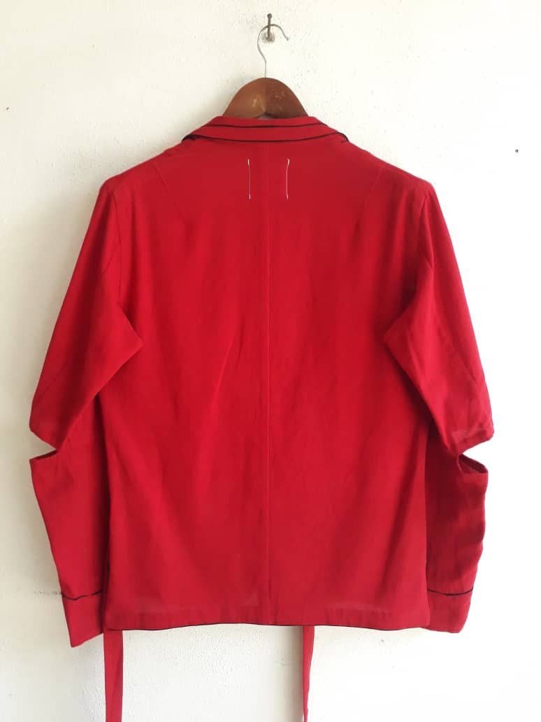 Takahiromiyashita The Soloist. SS17 TheSoloist Red Kimono Jacket with Cut-Out Sleeves Size US S / EU 44-46 / 1 - 6 Thumbnail