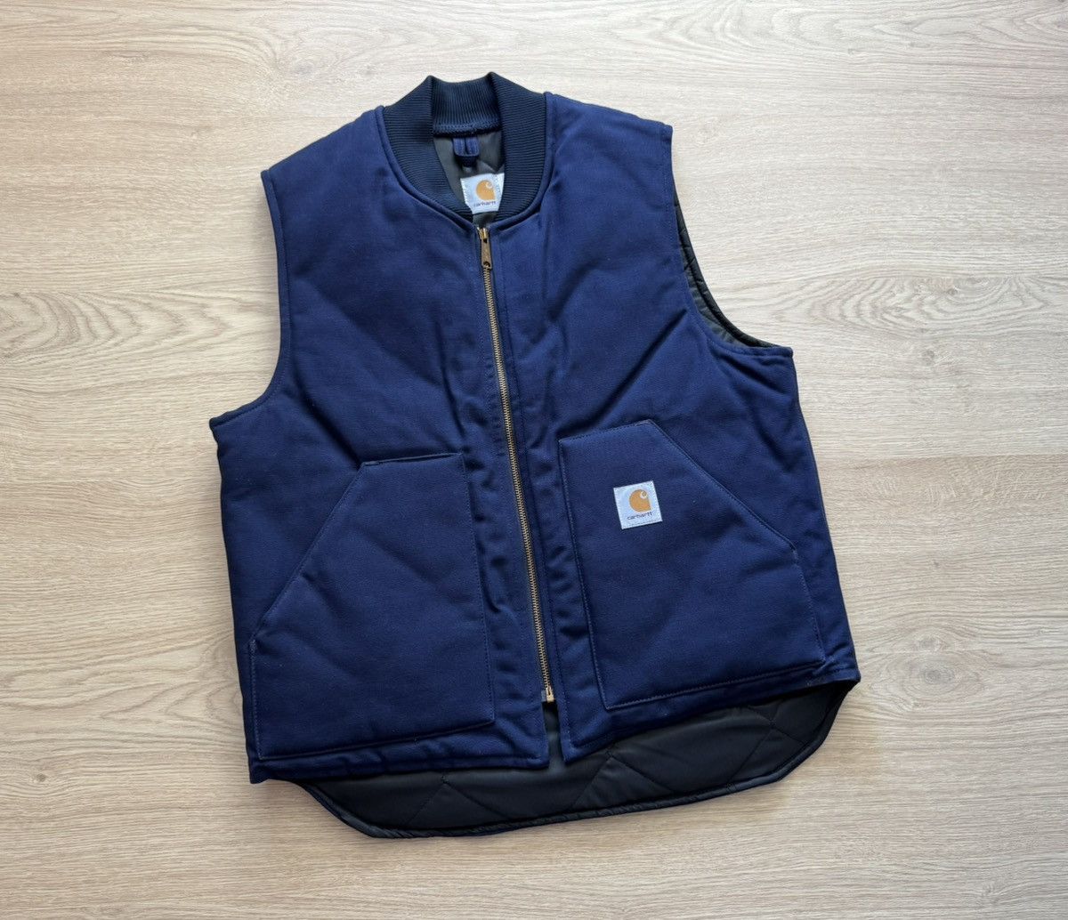 Vintage 90’s Carhartt Workwear Navy Blue Made In USA Vest