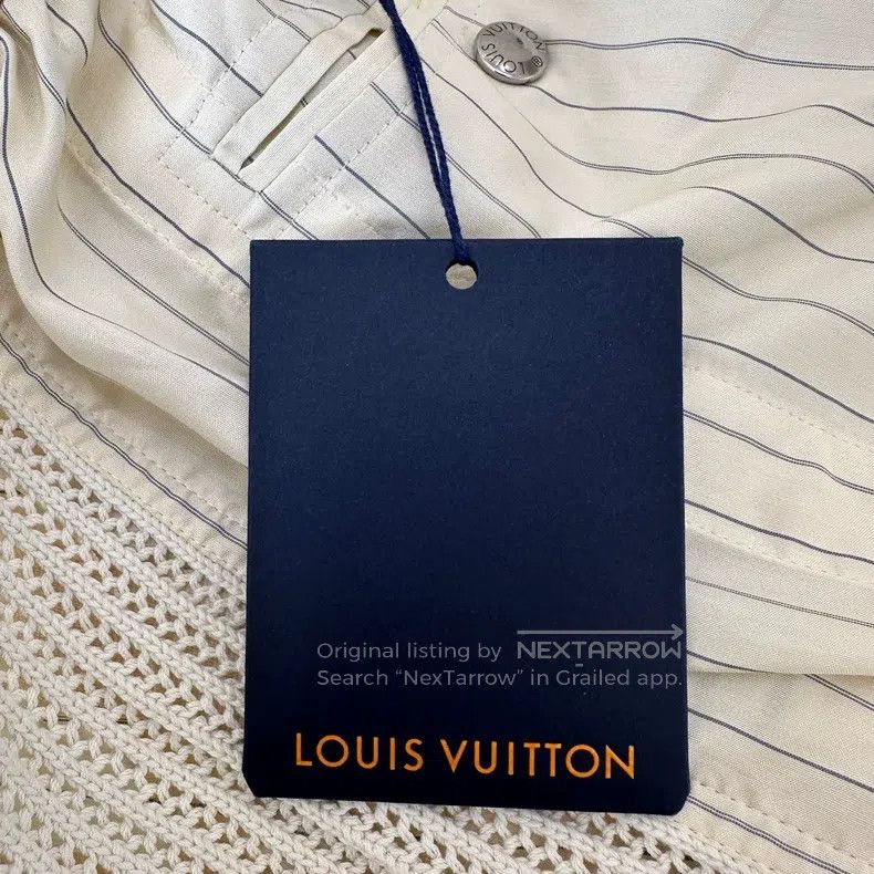 Louis Vuitton Louis Vuitton FW23 Striped Vegan Strappy Straight Leg Casu Size 35" - 7 Thumbnail
