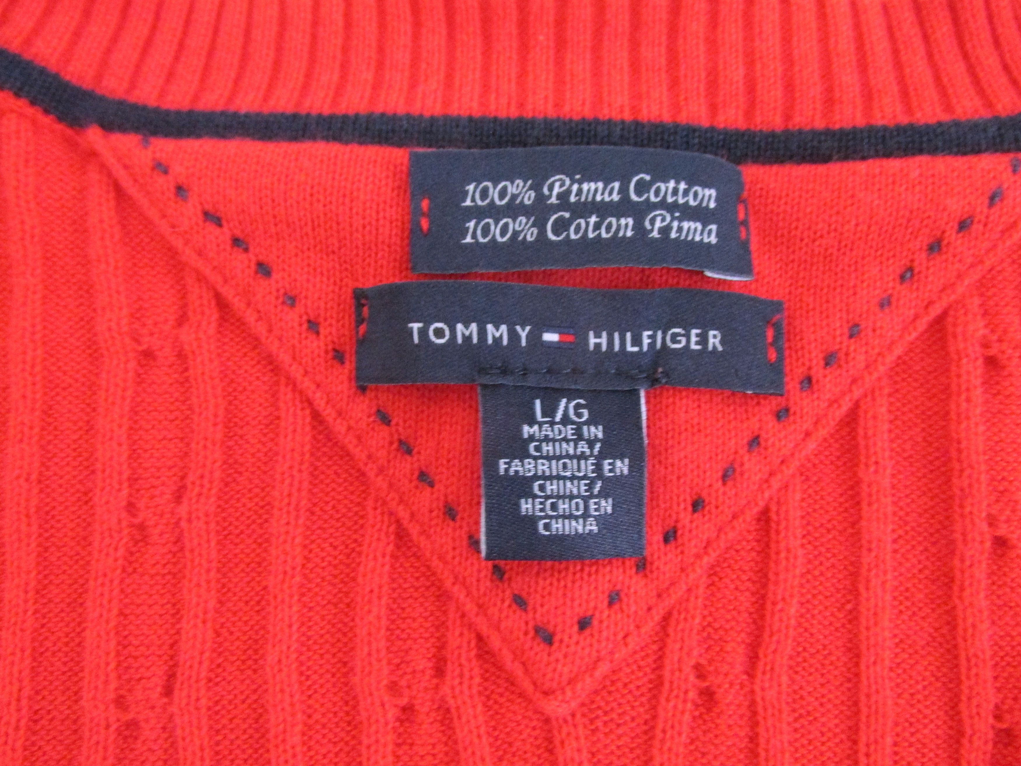 Tommy Hilfiger Tommy Hilfiger Women's V-Neck Cotton Sweaters Size Large Size L / US 10 / IT 46 - 2 Thumbnail
