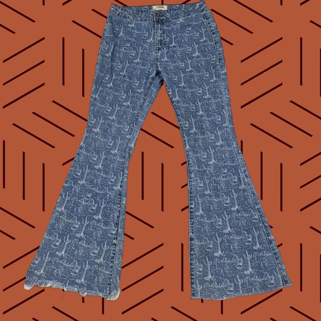 Denime VINTAGE Rock & Roll Jeans Women 31 x 34 Denim Flare Button Jeans Cowgirl Western Cowgirl Rock & Roll Size 24" / US 00 / IT 34 - 1 Thumbnail