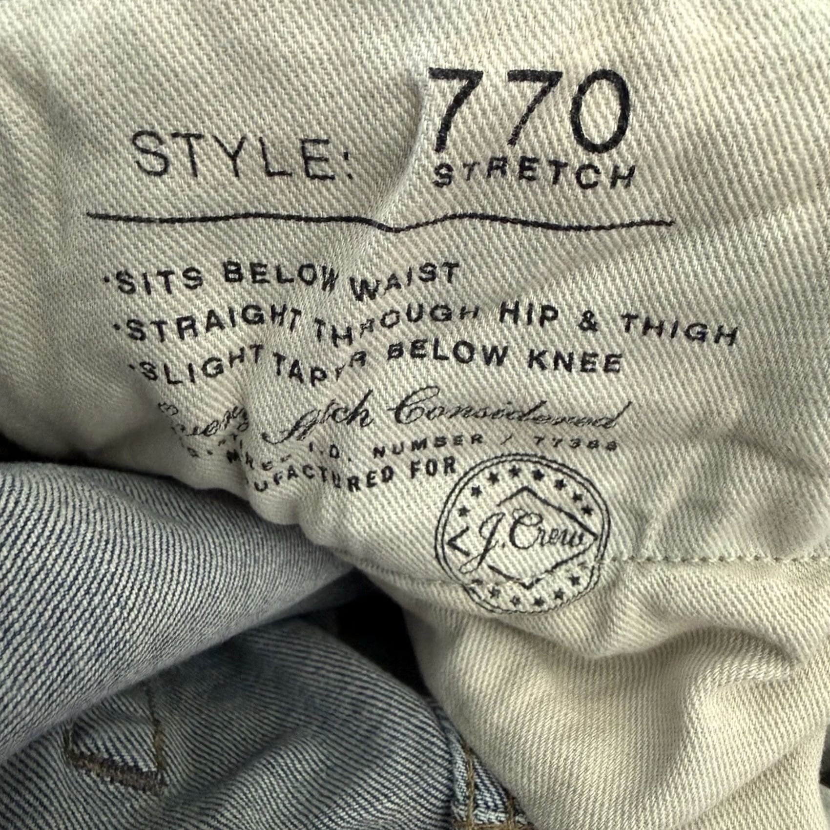 J.Crew J.CREW Jeans Mens 36x30 770 Straight Stretch Blue Denim Size US 36 / EU 52 - 6 Thumbnail