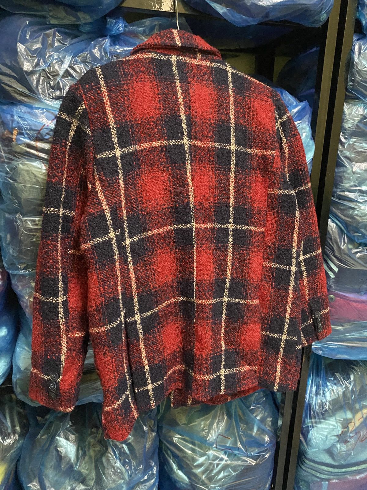 Levi's VINTAGE Y2K LEVIS DOUBLE BREASTED RED CHECKER COAT Size US M / EU 48-50 / 2 - 13 Thumbnail