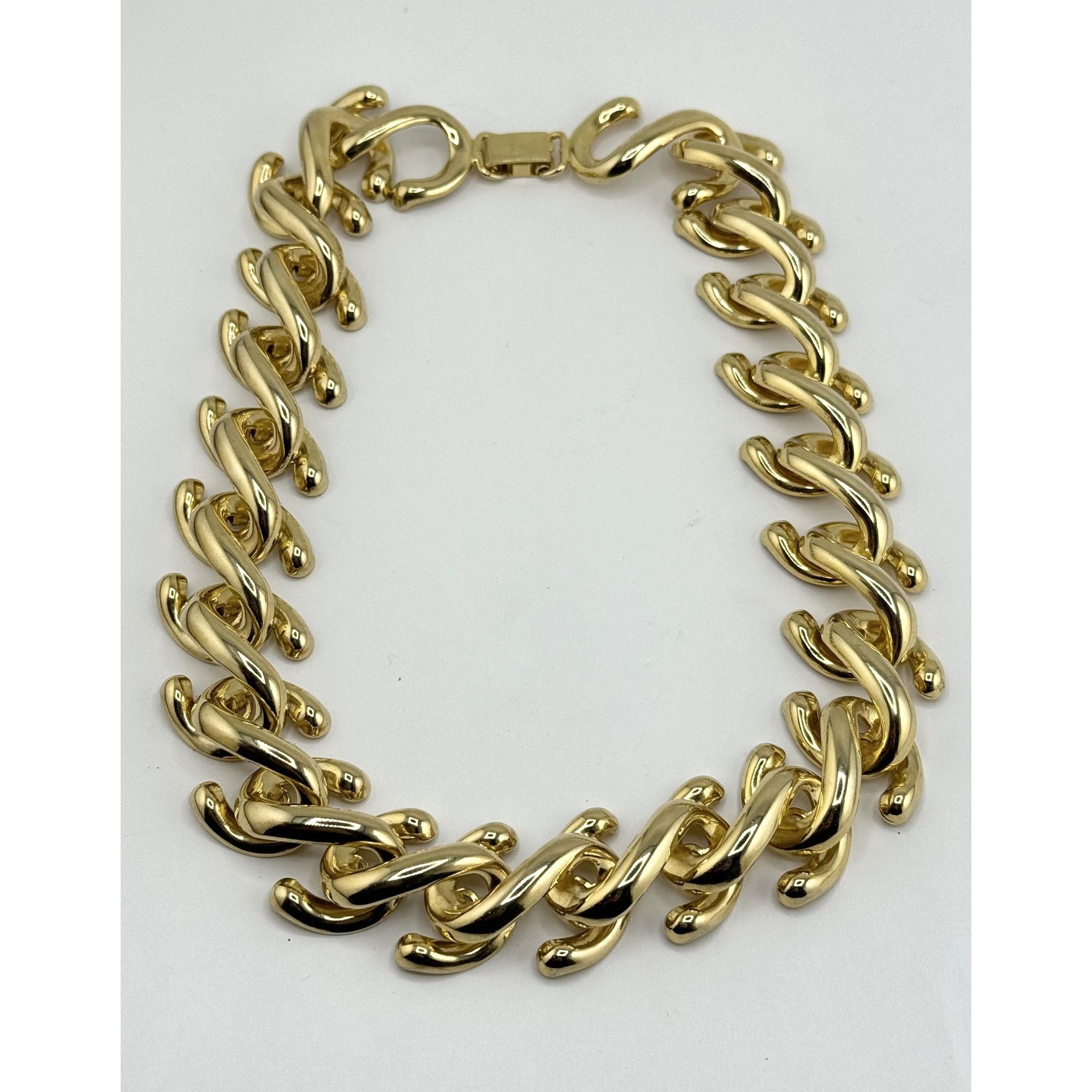 Vintage Vintage shiny chunky gold collar necklace Size ONE SIZE - 1 Thumbnail