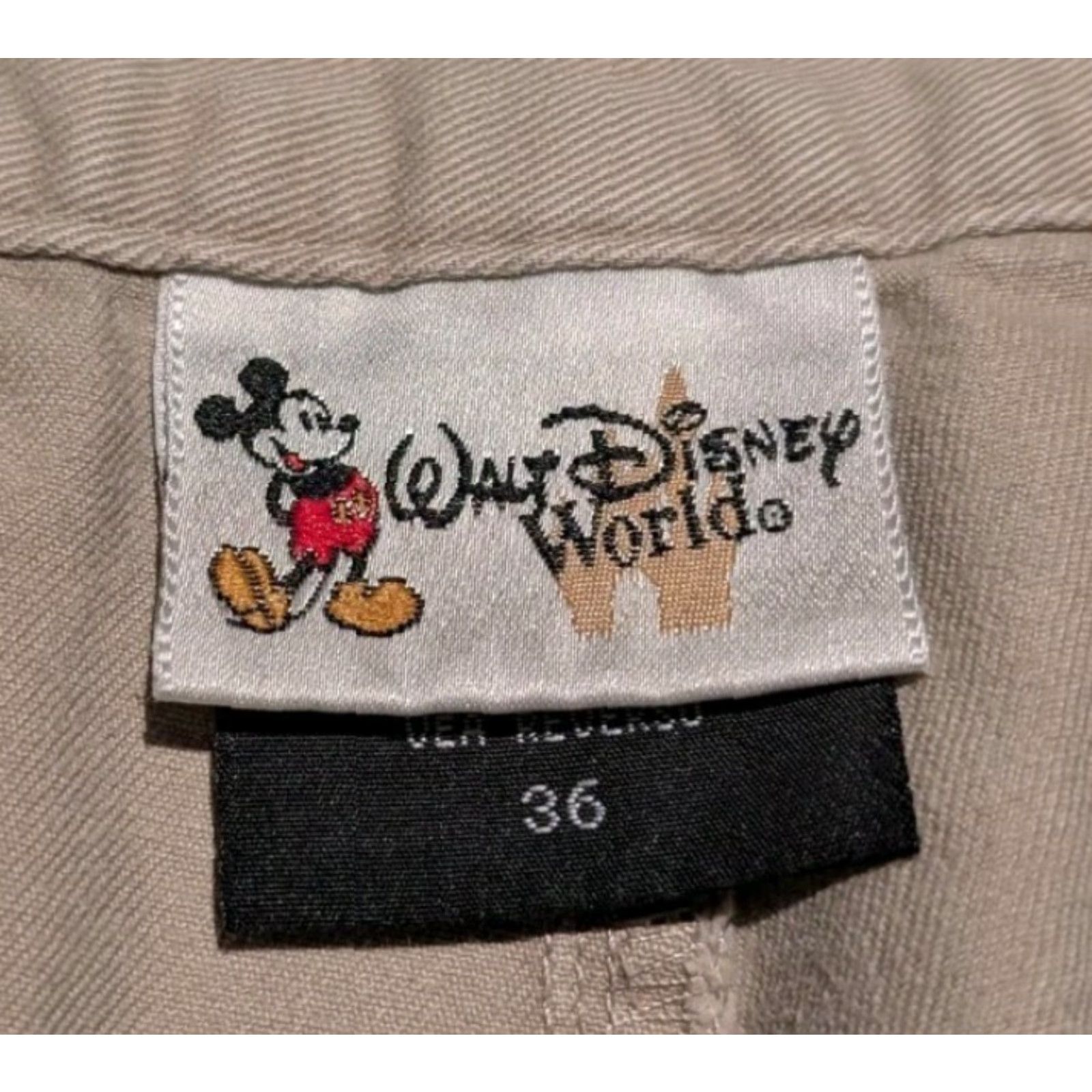 Disney Disney Park Shorts Men's 36 Beige Cotton Cargo Zip Inseam 9" Mickey Mouse Belt Loops Regular Fit Mens Size US 36 / EU 52 - 6 Thumbnail