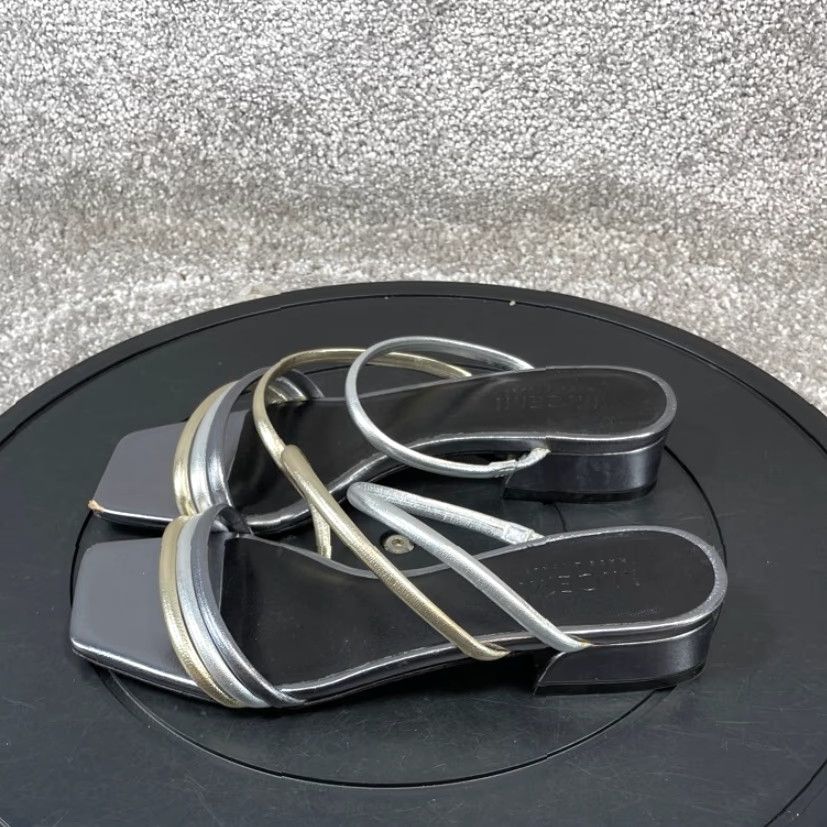 Vintage VINTAGE M. GEMI Women's Sandals Size 5.5 Leather Strappy Silver Slip-On Outdoor Summer Size US 5.5 / IT 35.5 - 4 Thumbnail