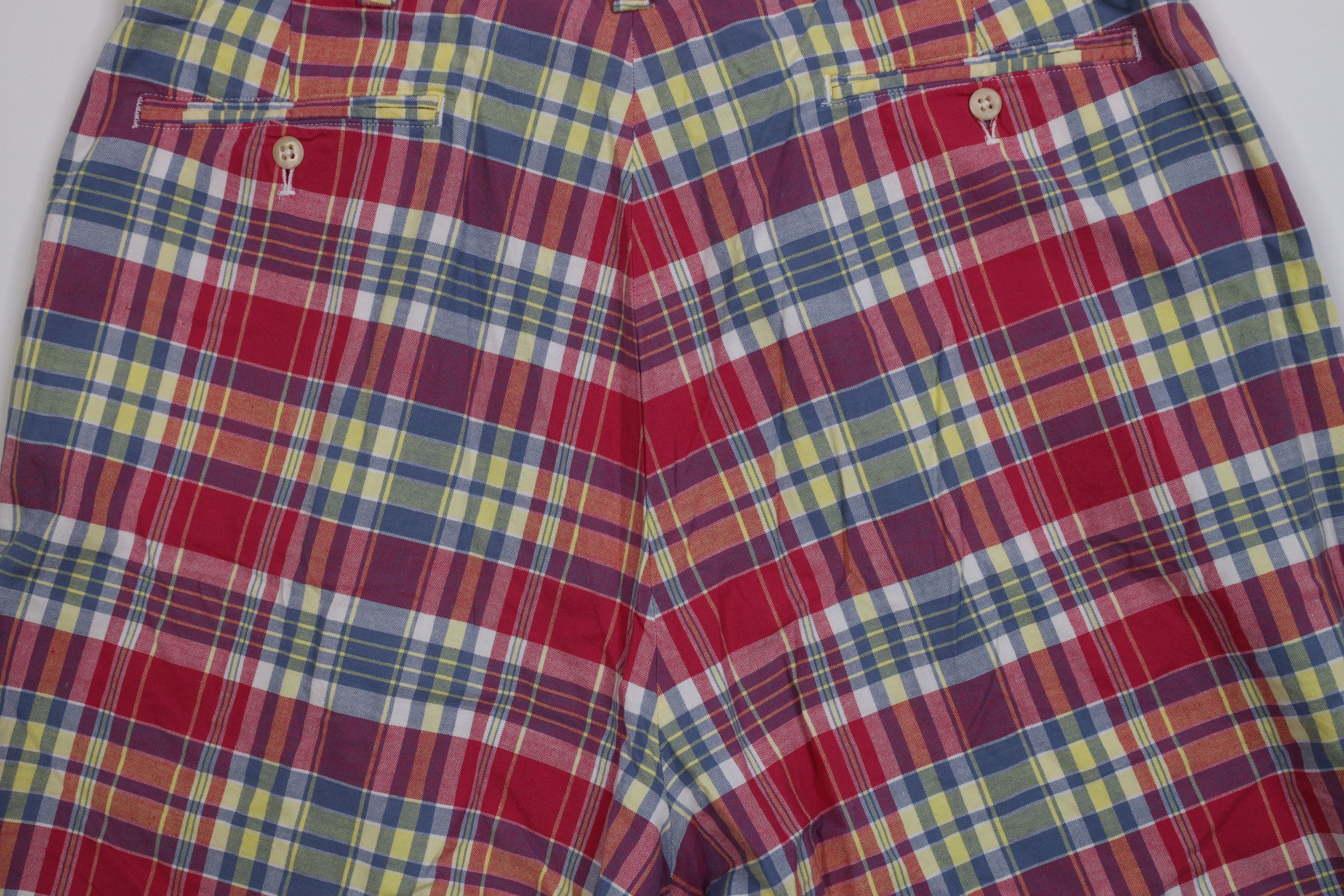 Ralph Lauren Vintage 90s Ralph Lauren India Madras Plaid Flannel Shorts Size US 36 / EU 52 - 10 Thumbnail