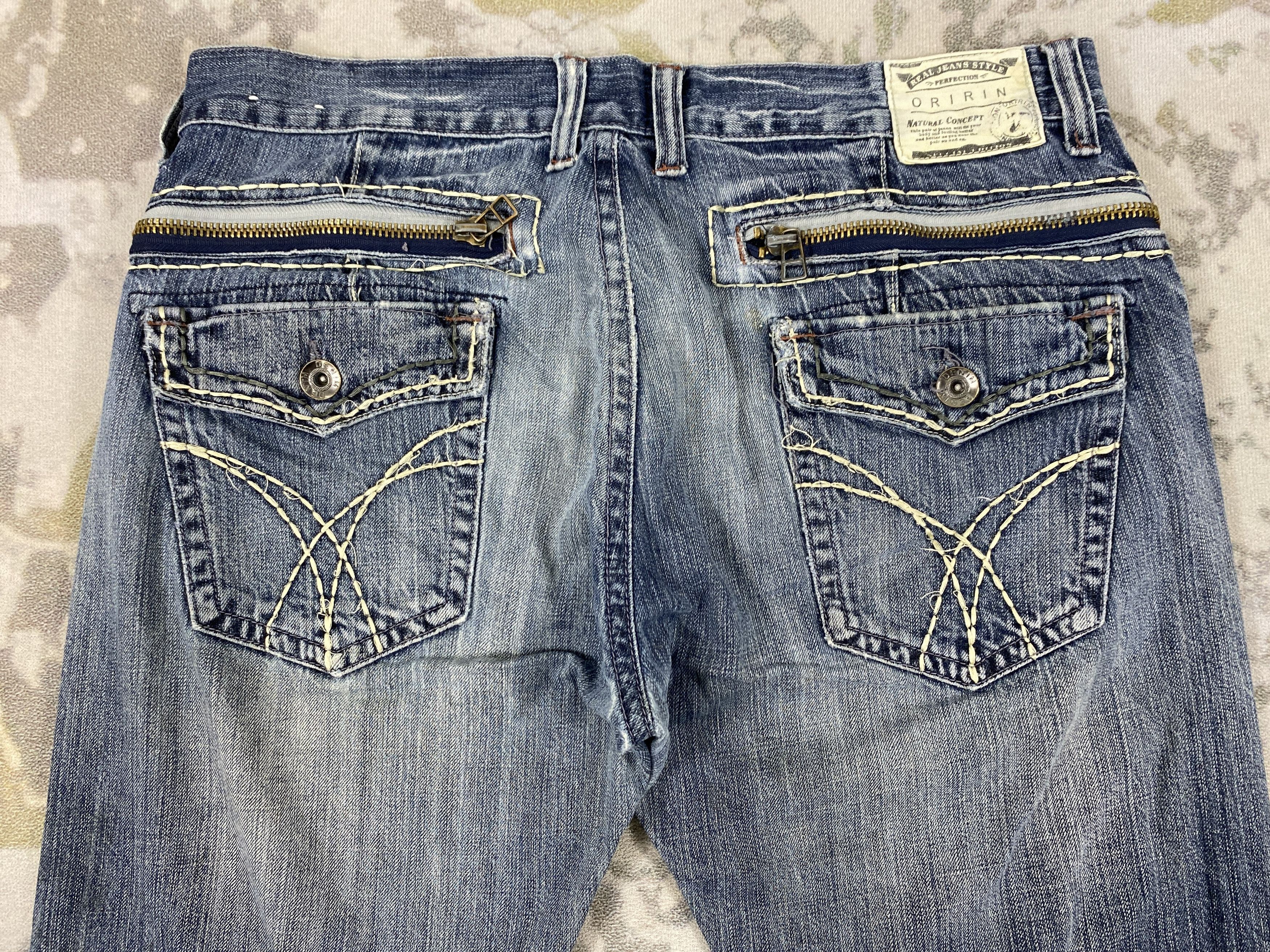 If Six Was Nine Distressed Blue Vintage Oririn 37x31.5 Denim- JN3640 Size US 37 - 4 Thumbnail