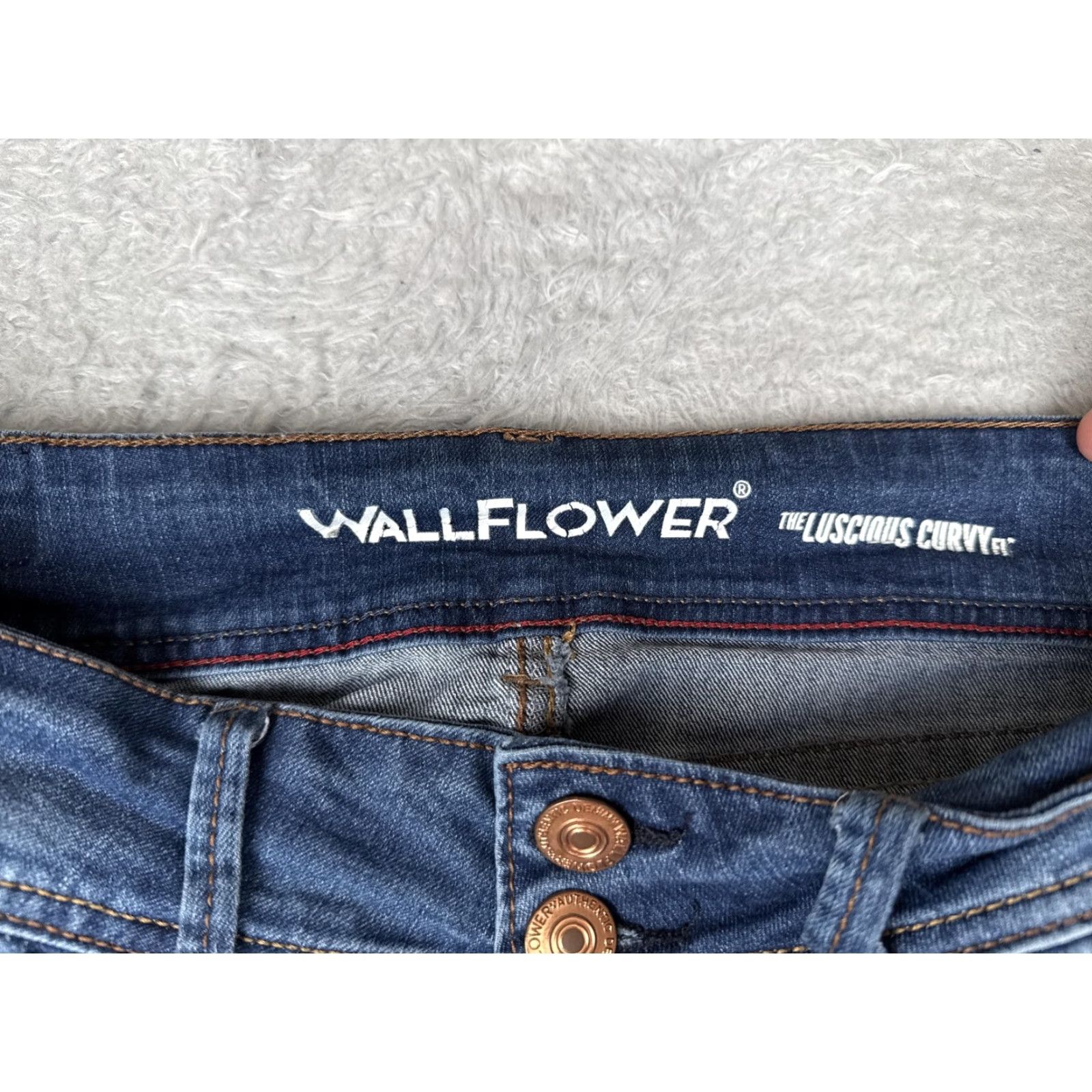 Vintage WallFlower Jeans Juniors 9 Blue Mid Rise Bootcut Stretch Denim Medium Wash 28x30 Size 30" / US 8 / IT 44 - 6 Thumbnail