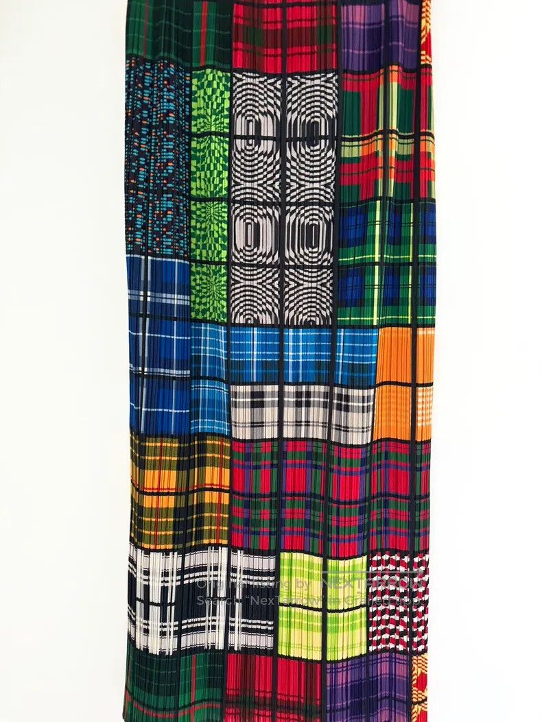 Issey Miyake Issey Miyake size:1 Mosaic Plaid Midi Skirt Size 22" - 2 Thumbnail