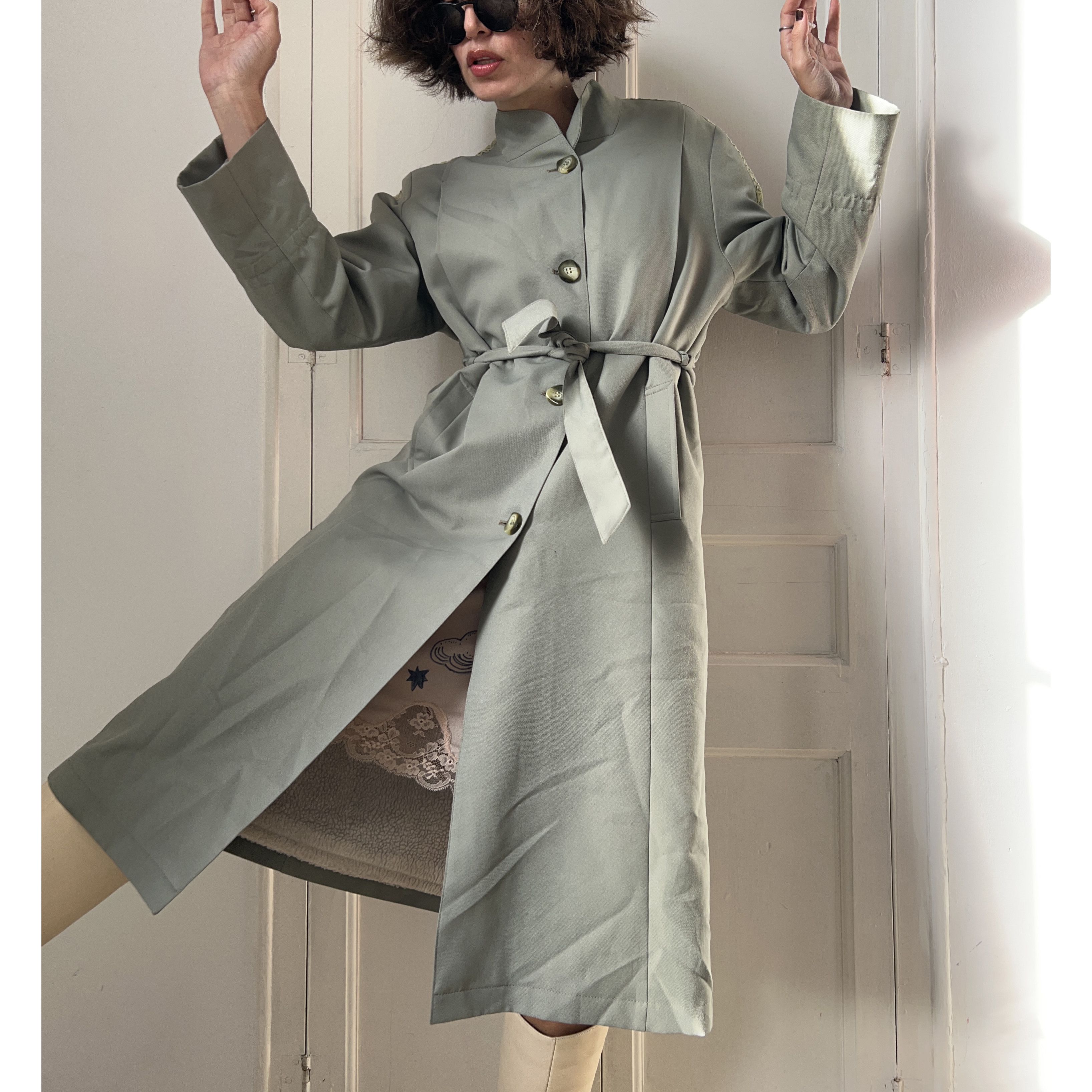 Vintage Vintage 70s Sage Green Sherpa Lined Coat Size M / US 6-8 / IT 42-44 - 5 Thumbnail