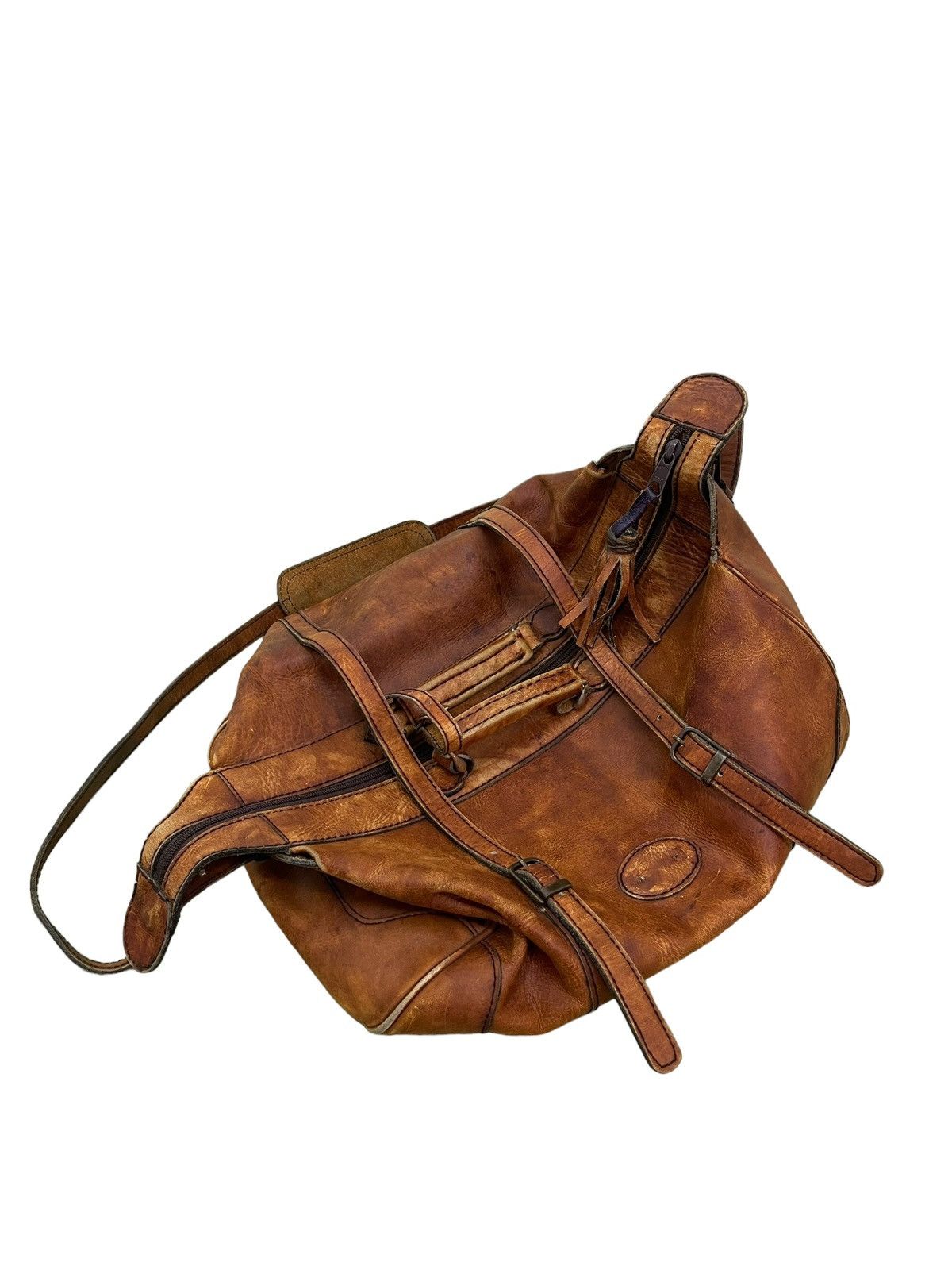 Japanese Brand Full Leather Patina Vtg Unknown Duffle Bag 1🟩 Size ONE SIZE - 10 Thumbnail
