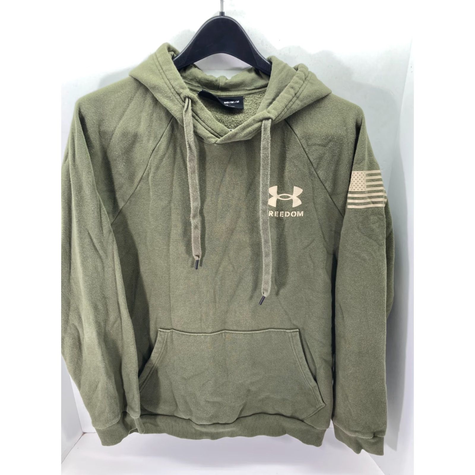 Under Armour Under Armour Freedom Pullover Hooded Sweatshirt Mens M Green Fleece Drawstring Logo Size US M / EU 48-50 / 2 - 2 Thumbnail