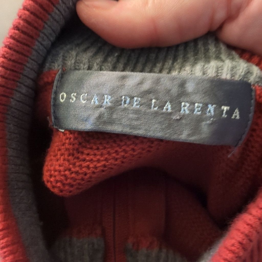 Oscar De La Renta Oscar De La Renta Burnt Orange 1/4 Zip Sweater Size Large Size US L / EU 52-54 / 3 - 3 Thumbnail