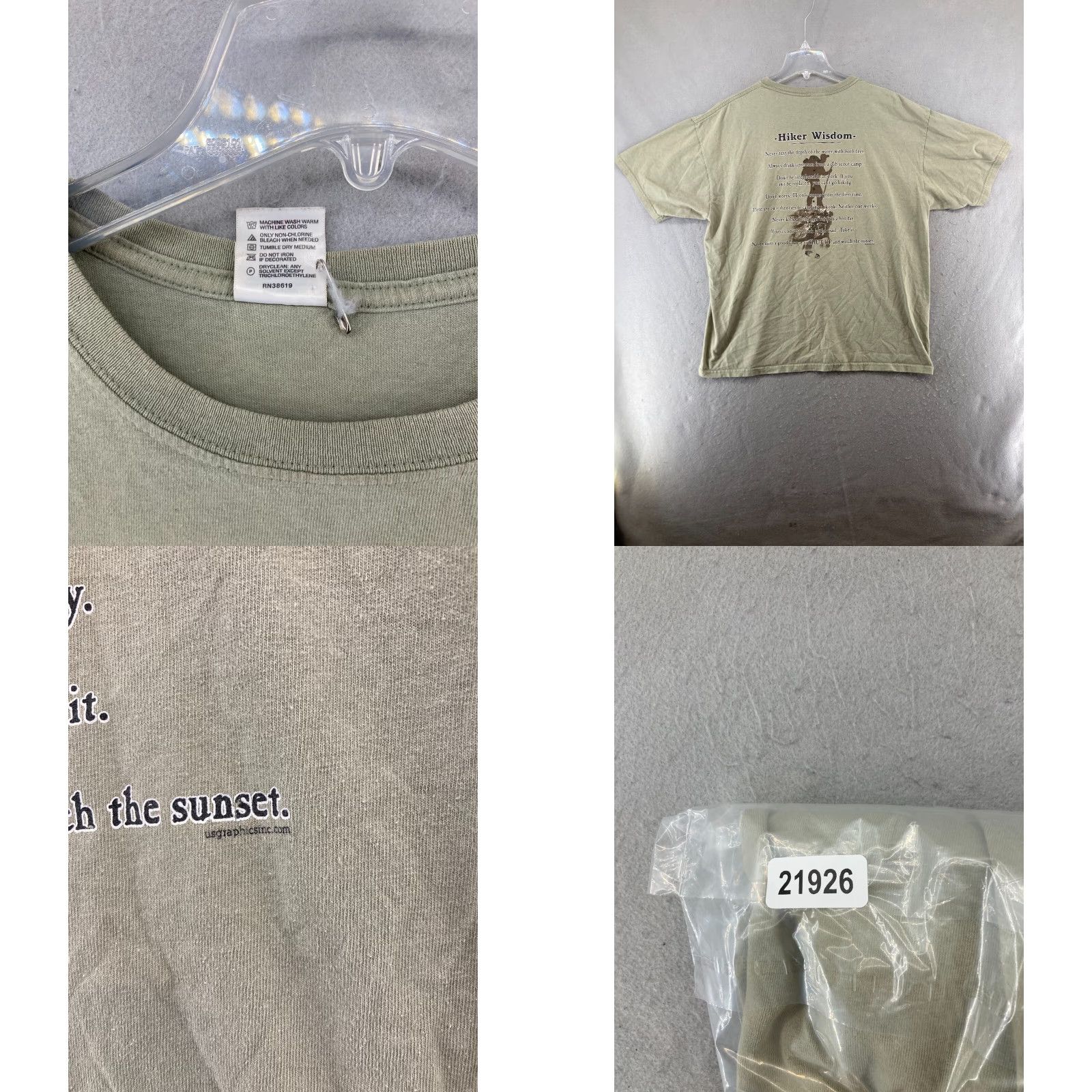 Anvil Hiker Wisdom Mens TShirt XL Tan Hike The Smokies Size US XL / EU 56 / 4 - 8 Thumbnail