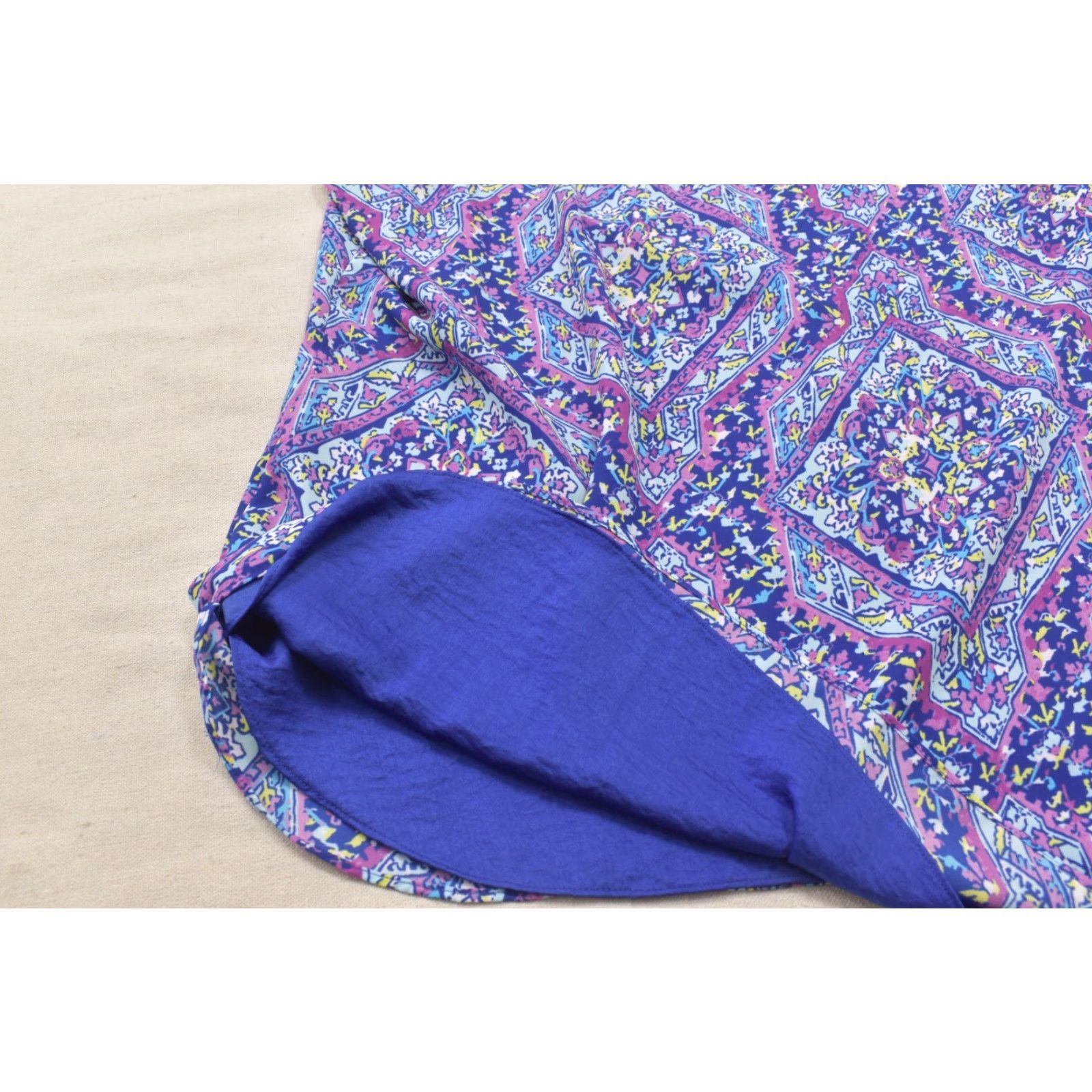Vintage Reversible Blue Paisley Geometric Sleeveless V-Neck Tank Top M Womens Size M / US 6-8 / IT 42-44 - 8 Thumbnail