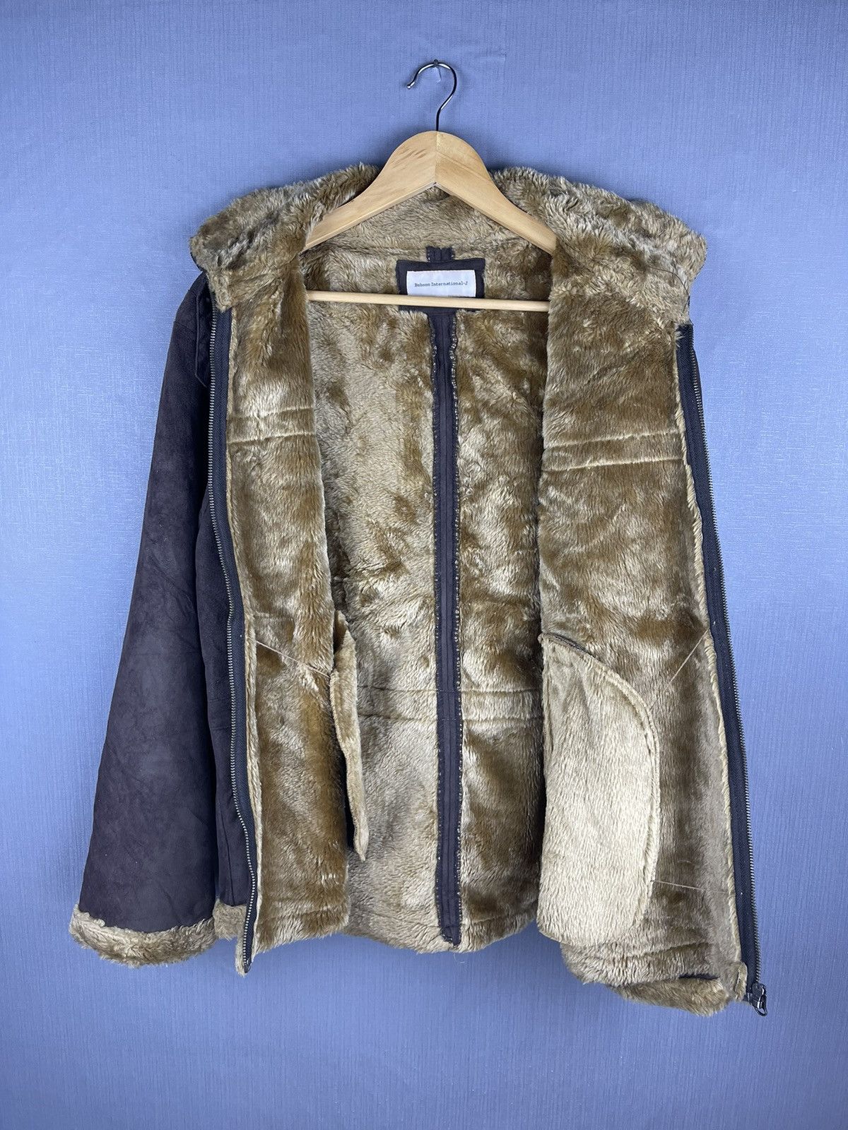 Vintage VTG BOBSON INTERNATIONAL Sherpa Lined Suede Leather Jacket Size US L / EU 52-54 / 3 - 6 Thumbnail