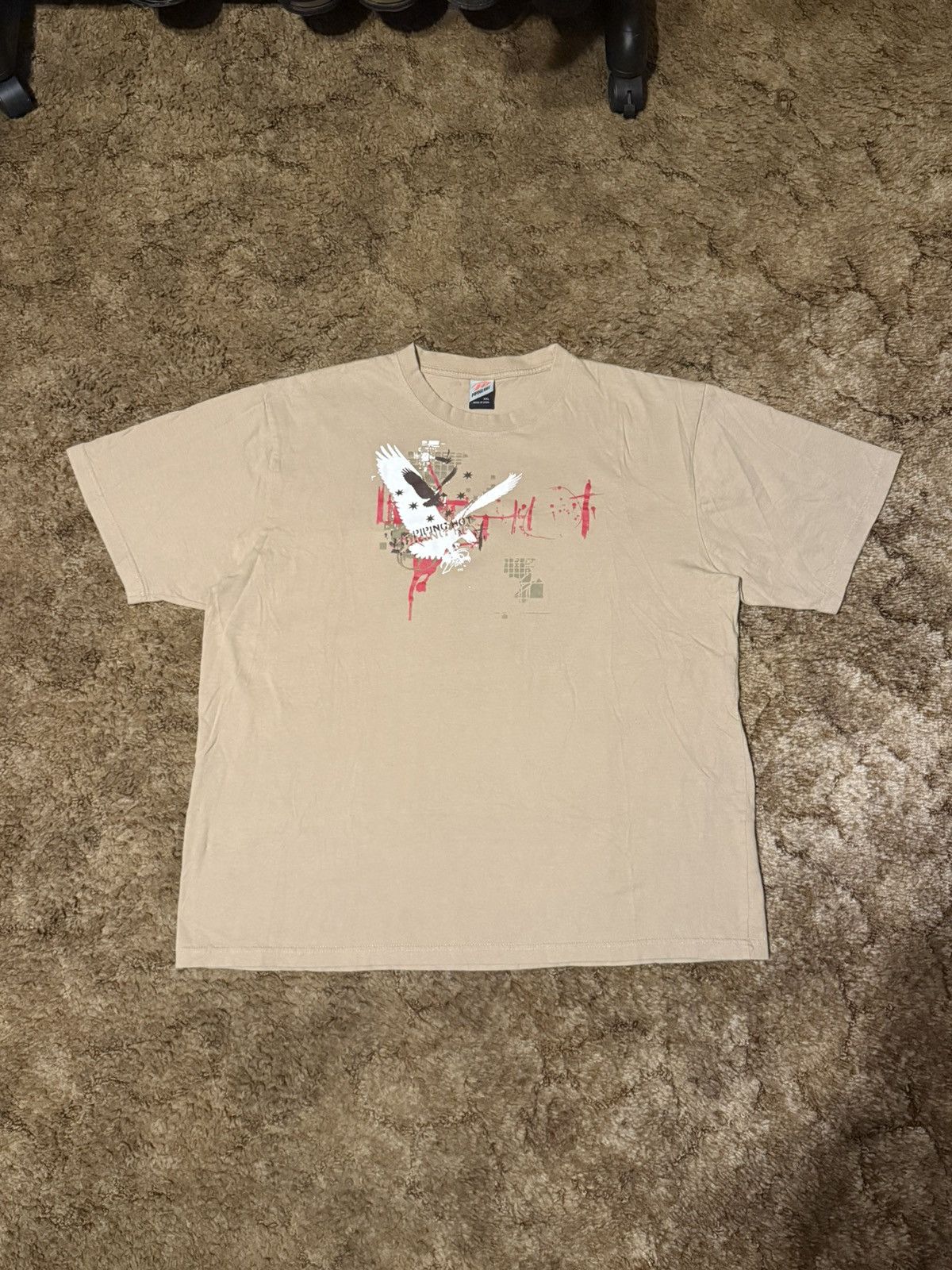 Vintage Y2K Piping Hot T-Shirt Skater Graphic Tee Beige XXLarge Size US XXL / EU 58 / 5 - 1 Thumbnail