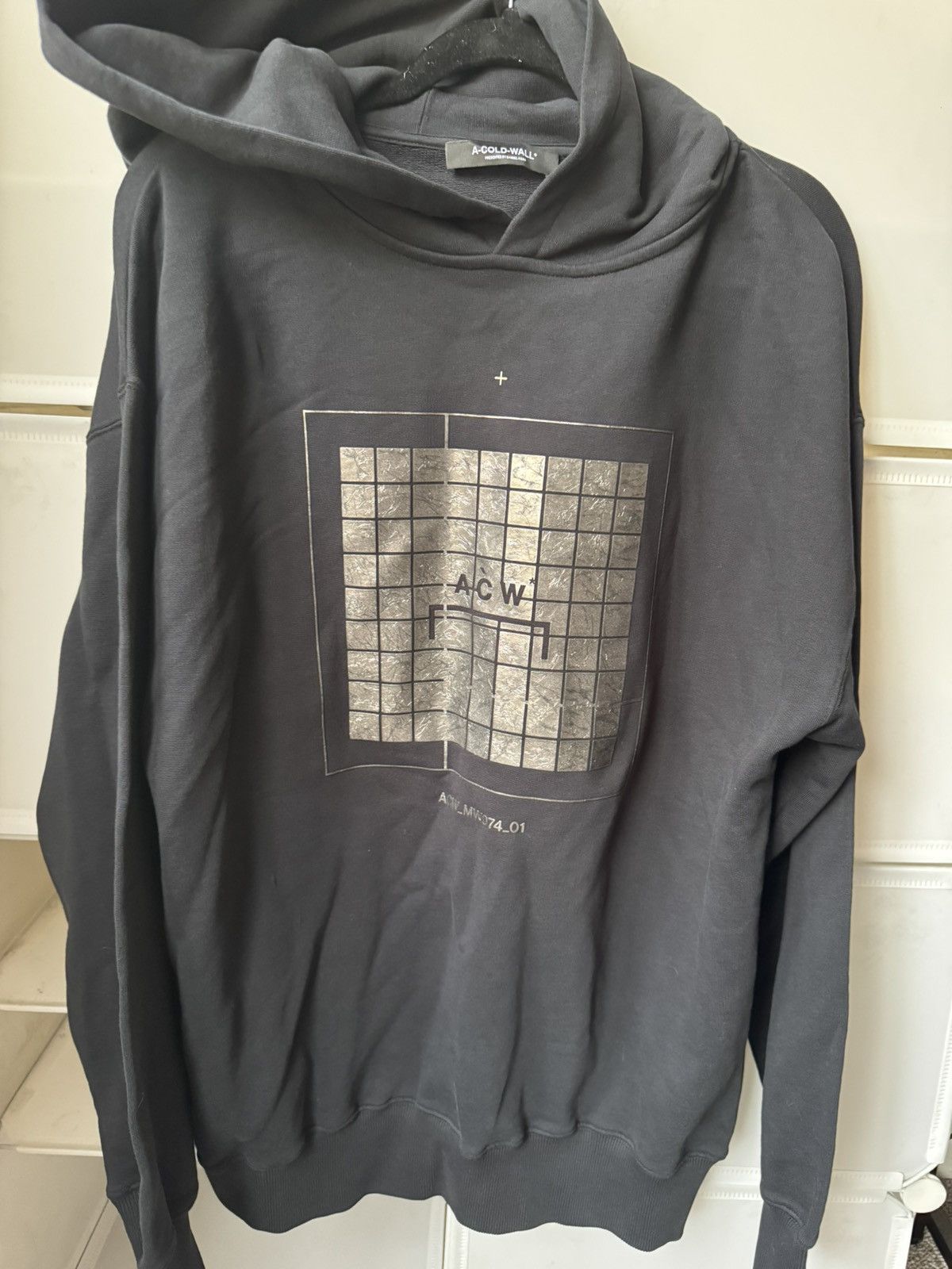 A-COLD-WALL* A-COLD-WALL* Black Foil Grid Hoodie Size US L / EU 52-54 / 3 - 1 Thumbnail