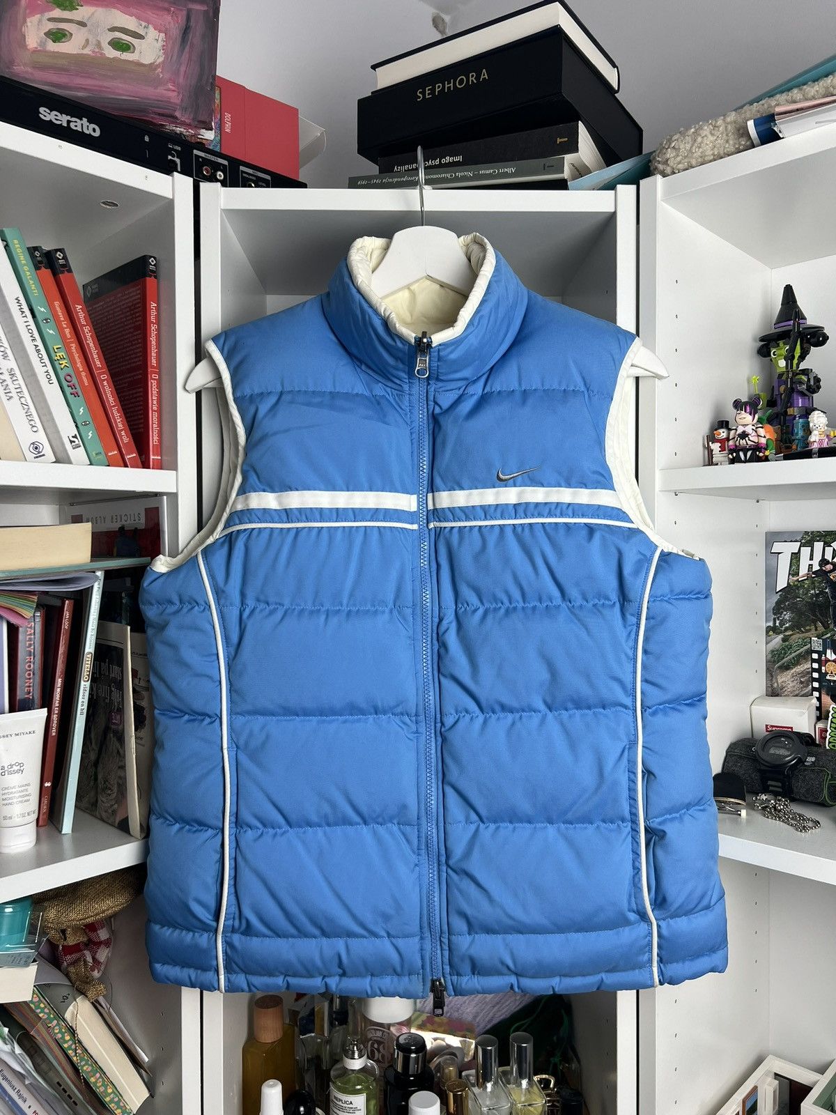 Vintage Y2K Nike reversible puffer vest jacket M fit S 90s