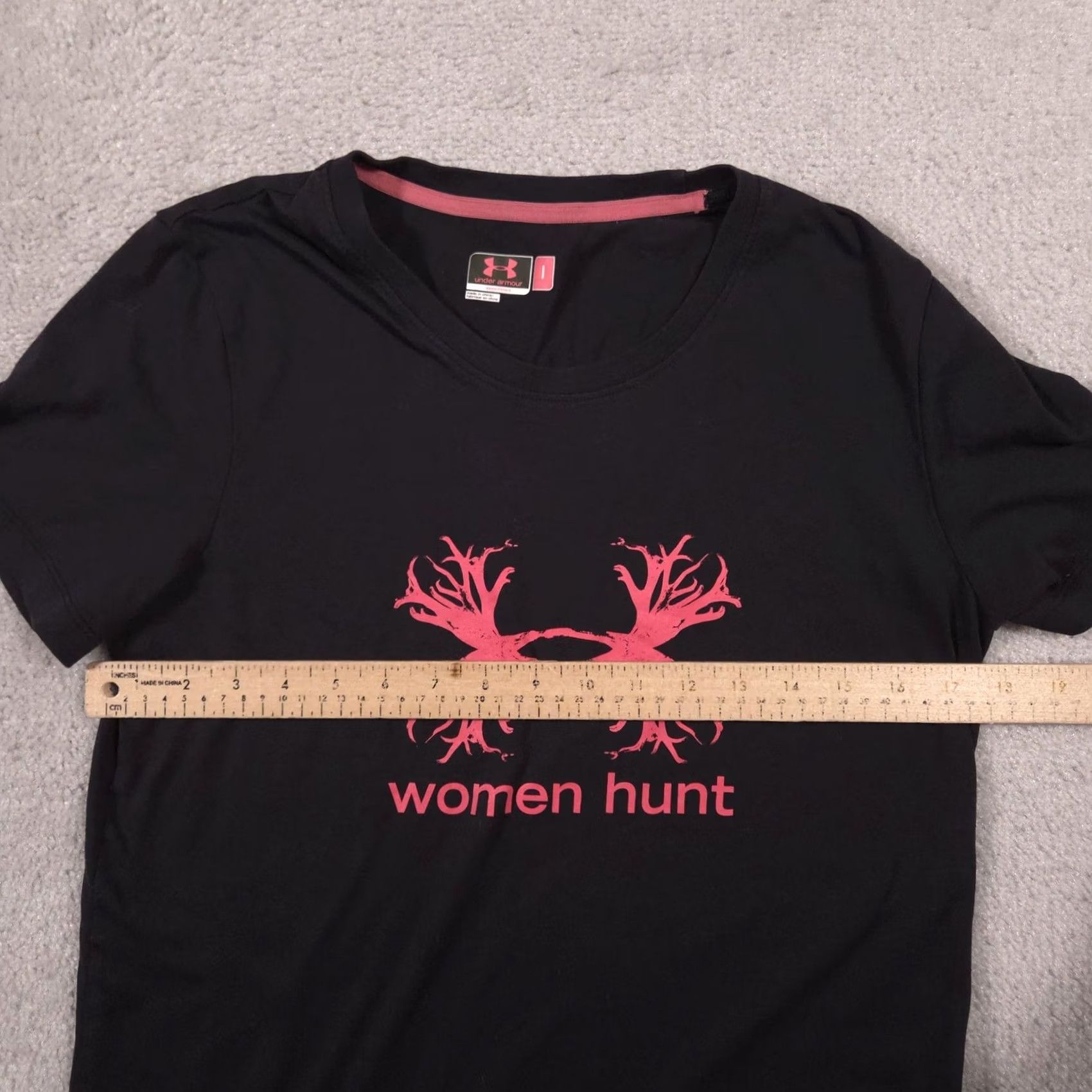 Under Armour Under Armour Shirt Womens Large Black Crew Neck Short Sleeve Women Hunt Deer Size L / US 10 / IT 46 - 7 Thumbnail
