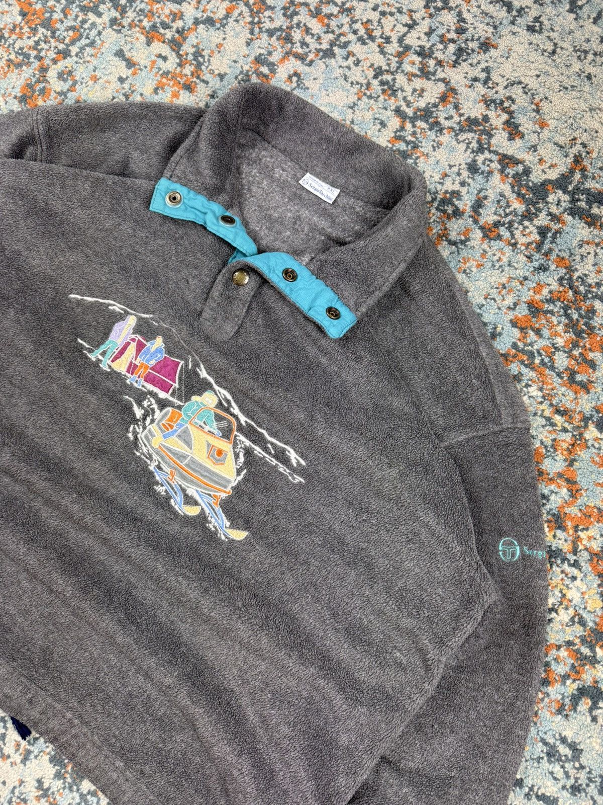 Sergio Tacchini × Vintage Vintage 90s Sergio Tachini embroidered graphic fleece sherpa Size US XXL / EU 58 / 5 - 4 Thumbnail