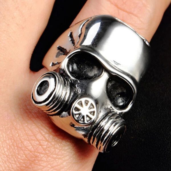 Other Men's Skull Gas Mask Helmet Ring Stainless Steel Size ONE SIZE - 2 Thumbnail