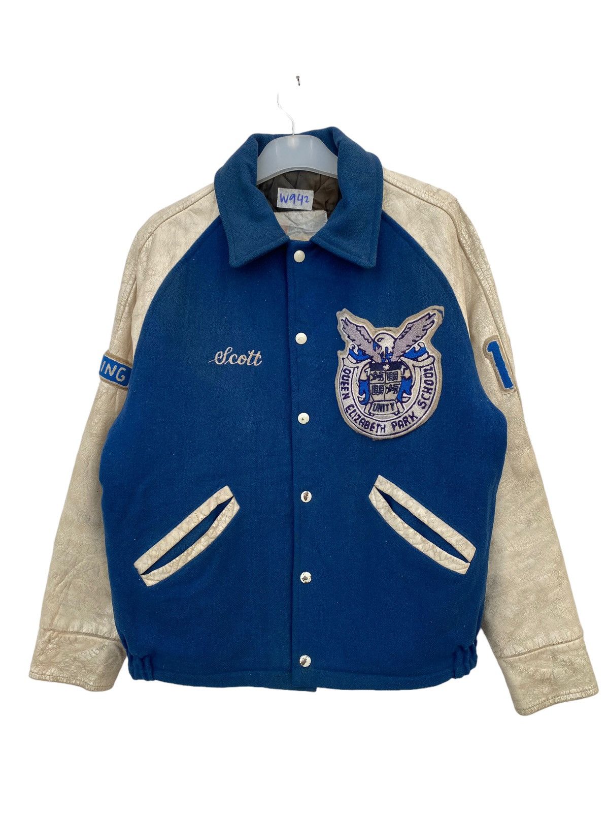 VINTAGE QUEEN ELIZABETH PARK SCHOOL VARSITY JACKET