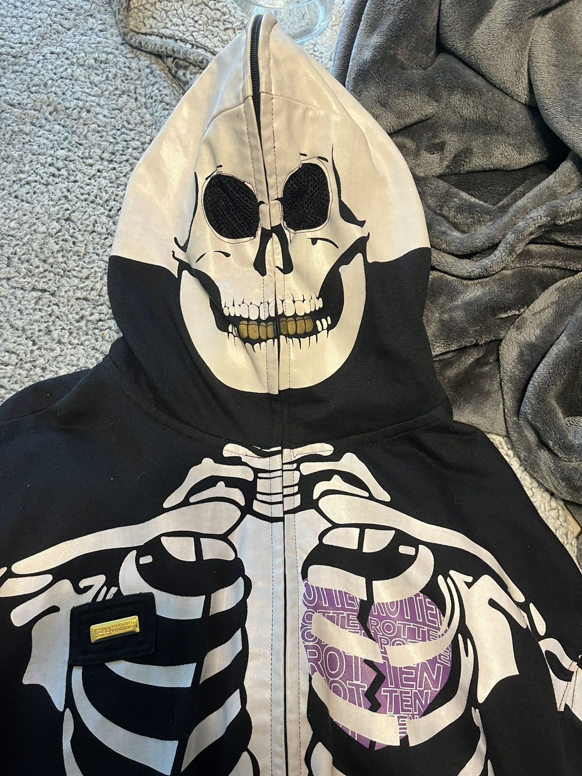 LRG Dead Serious Zip Up Skeleton Hoodie