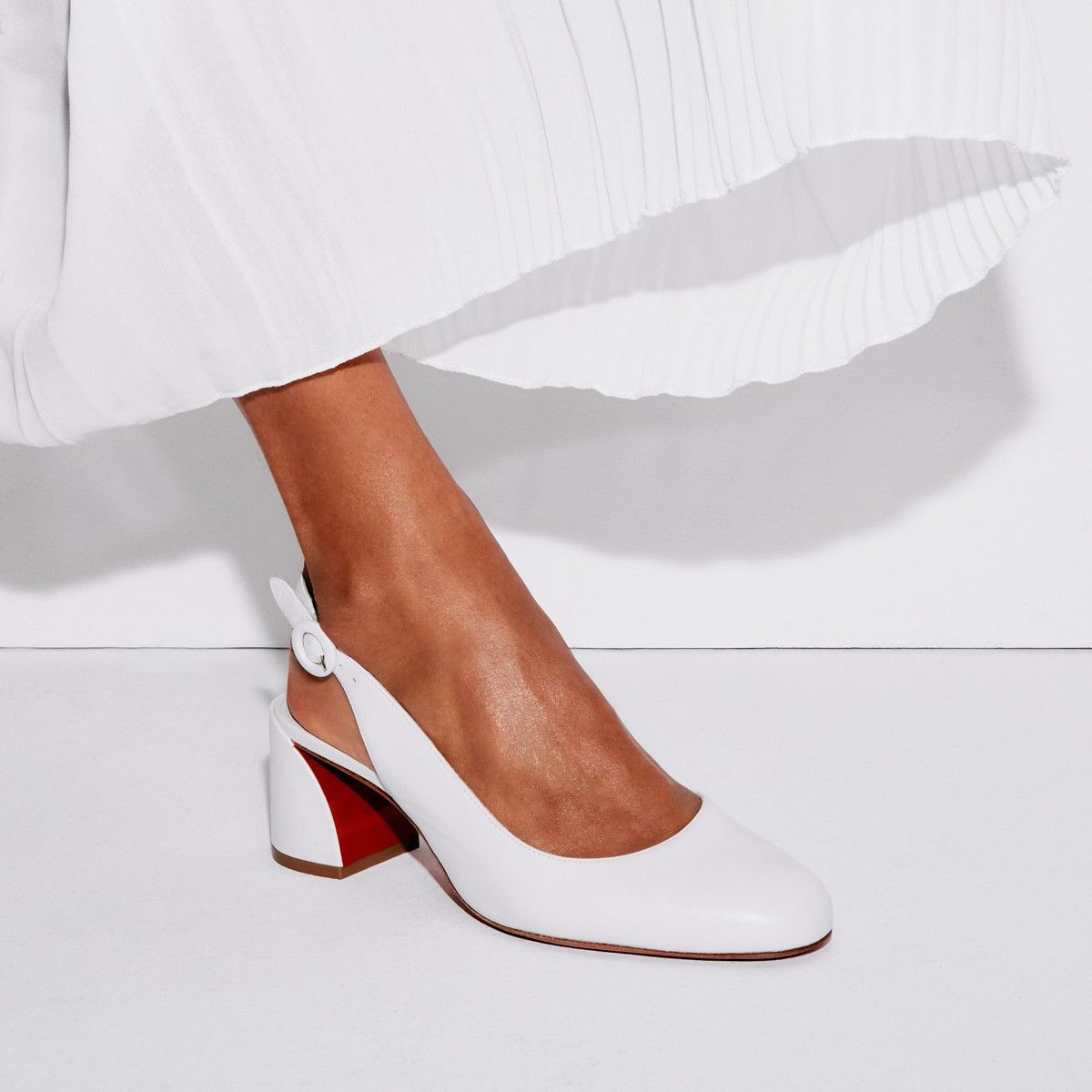 Christian Louboutin oc11z0125 So Janesling 55m Sandals in Bianco Size US 7 / IT 37 - 6 Thumbnail