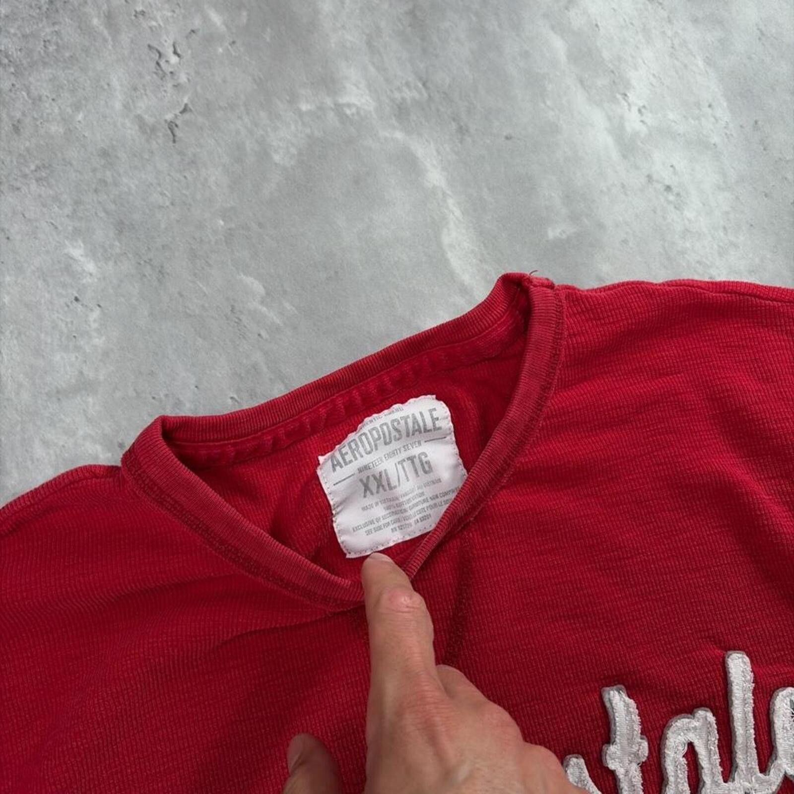 Aeropostale Y2K Red Aeropostale Surf Grunge Long Sleeve Thermal Shirt Size US XL / EU 56 / 4 - 6 Thumbnail