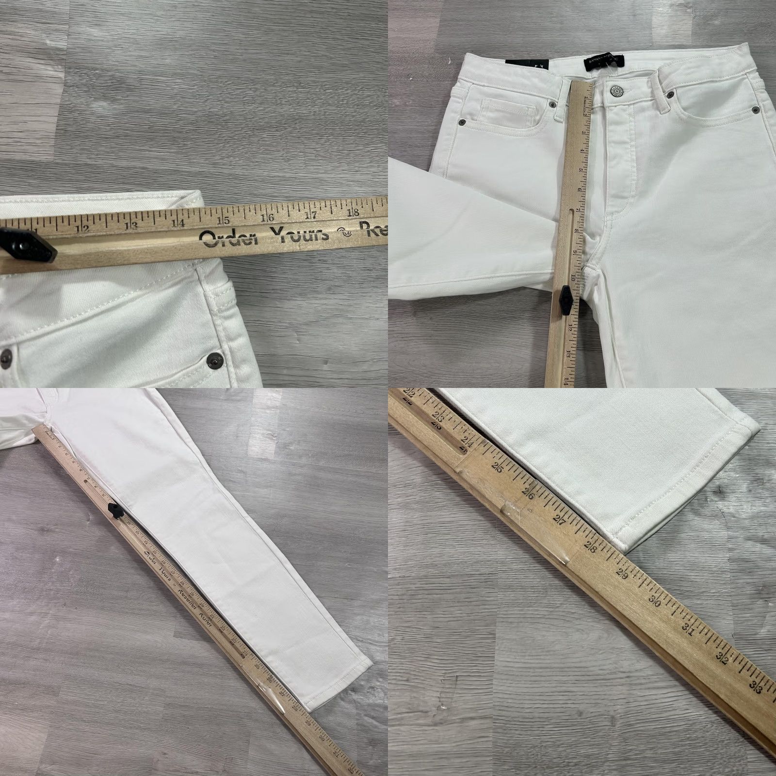 Banana Republic Banana Republic Womens Jeans 8 White Mid Rise Skinny Stretch 29x29 Five-Pocket Denim Cotton Blend Spandex Button Zipper Size 30" / US 8 / IT 44 - 8 Thumbnail