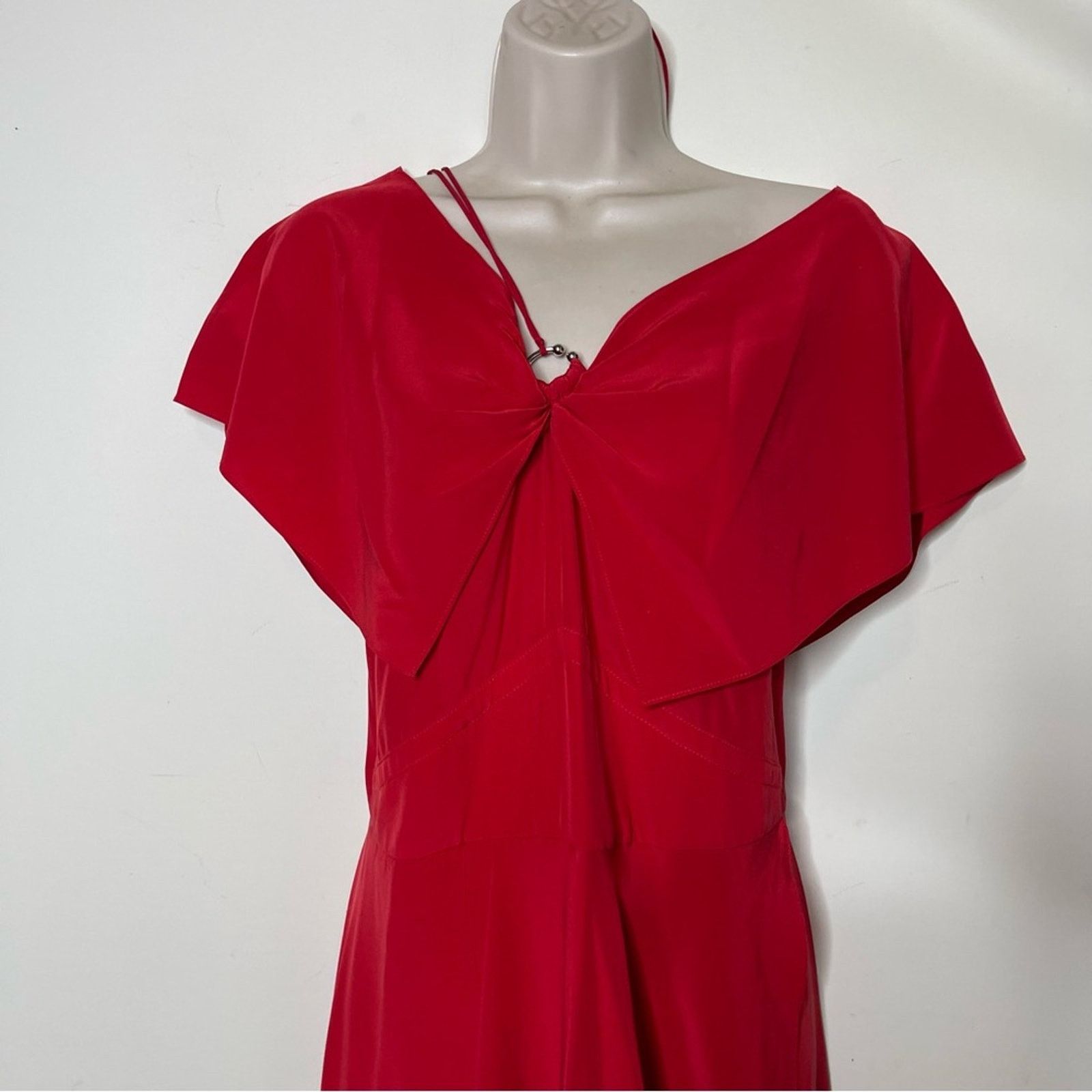 Yigal Azrouel Yigal Azrouel Red Cold Shoulder Maxi Dress sz 8 Size M / US 6-8 / IT 42-44 - 9 Thumbnail