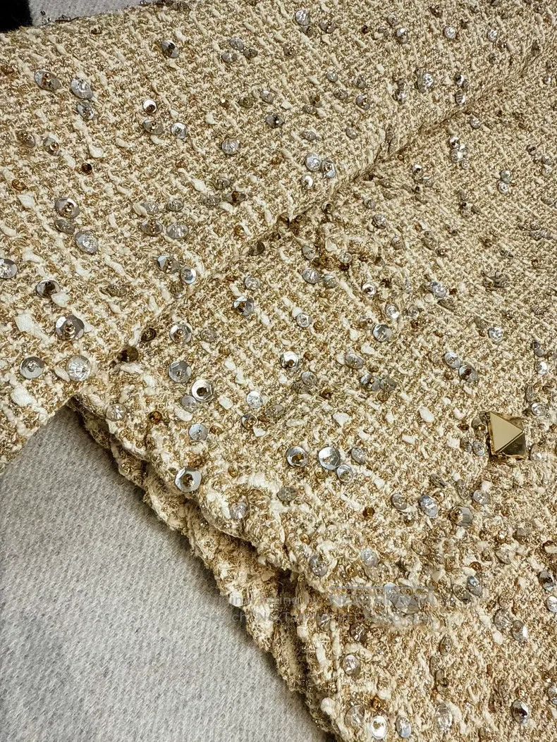Valentino Valentino Gold embroidered beaded sequins wicker nailed tw Size L / US 10 / IT 46 - 7 Thumbnail
