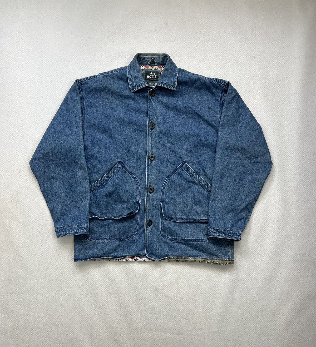 Wrangler Jeans Jacket Woolrich Vintage 80’s Blue Size US M / EU 48-50 / 2 - 2 Thumbnail
