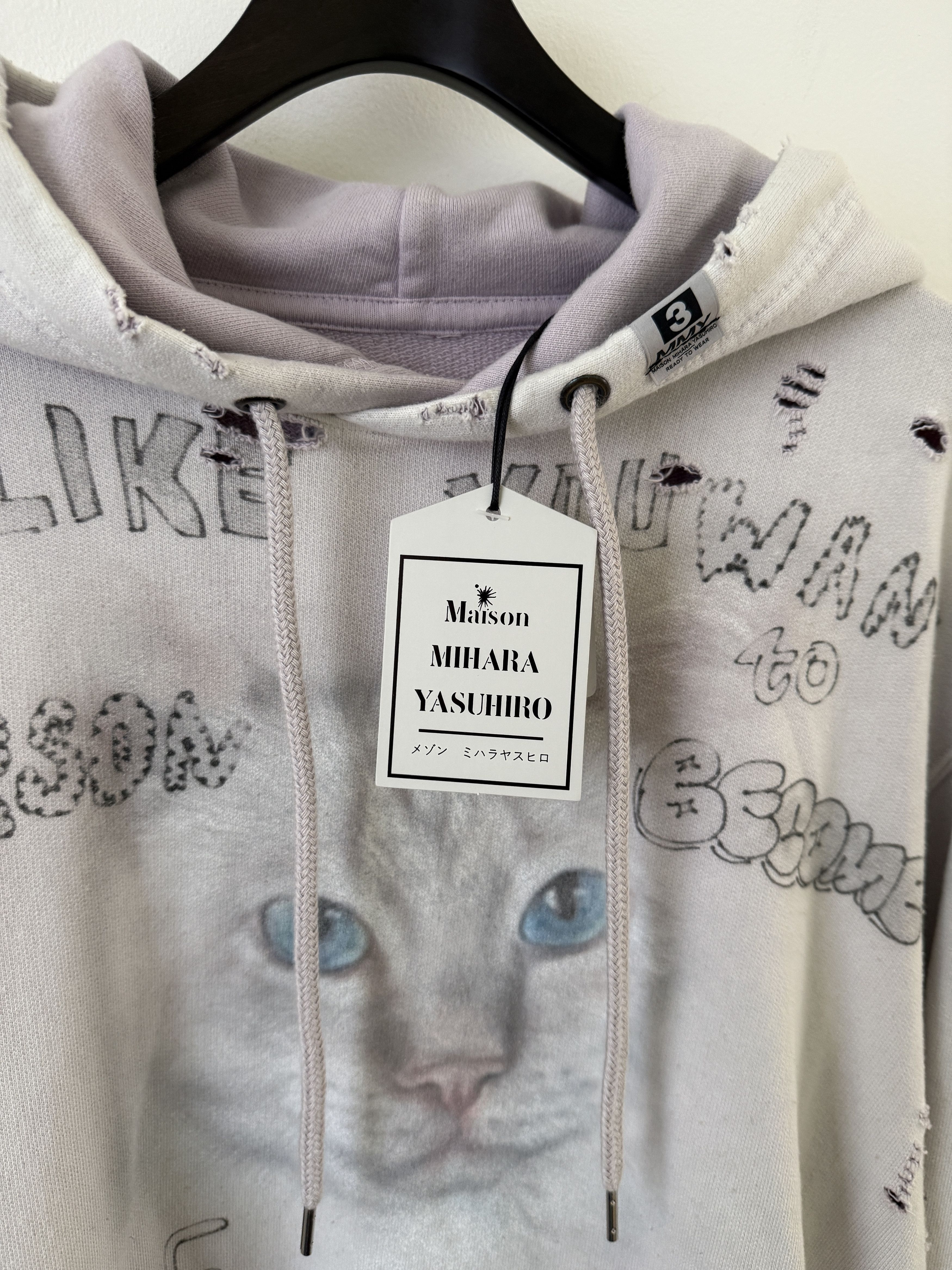 Maison MIHARA YASUHIRO Bleached Distressed Cat Hoodie Size US S / EU 44-46 / 1 - 15 Thumbnail