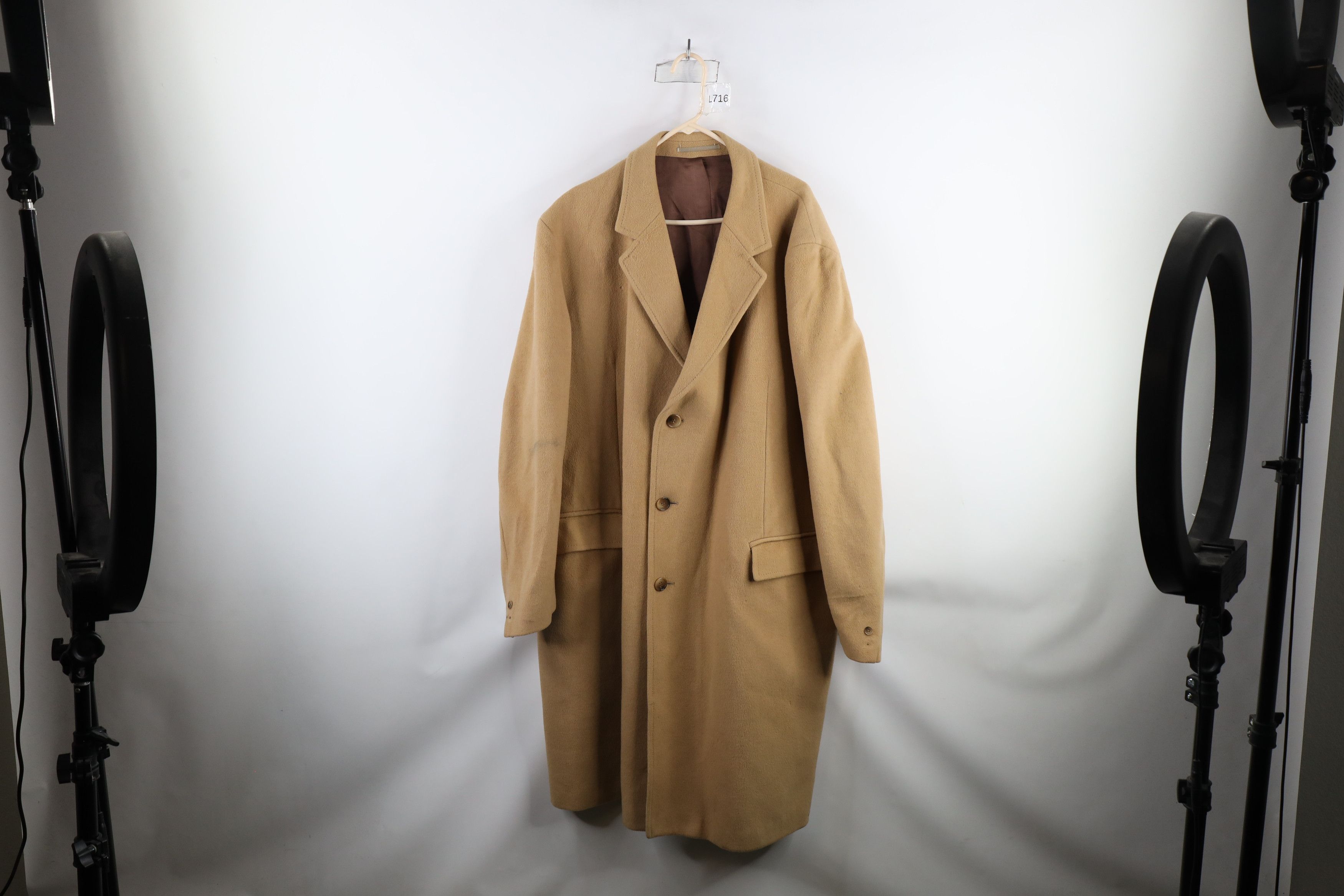 Vintage Vintage 70s Streetwear Cashmere Overcoat Jacket Beige USA Size US XXL / EU 58 / 5 - 1 Thumbnail