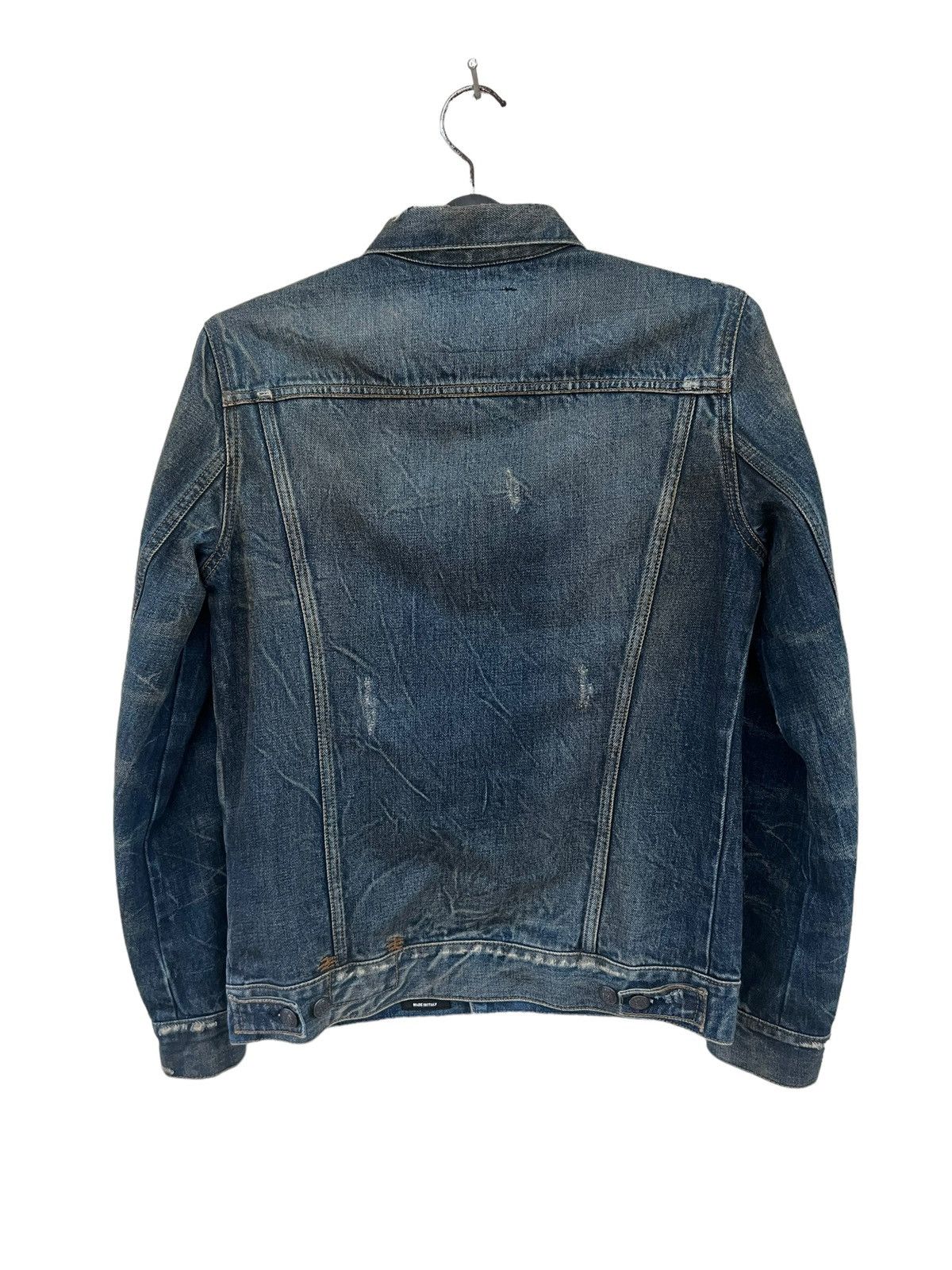 R13 R13 Italy Distressed Waxed Denim Trucker Jacket Type 3 Size US XS / EU 42 / 0 - 14 Thumbnail